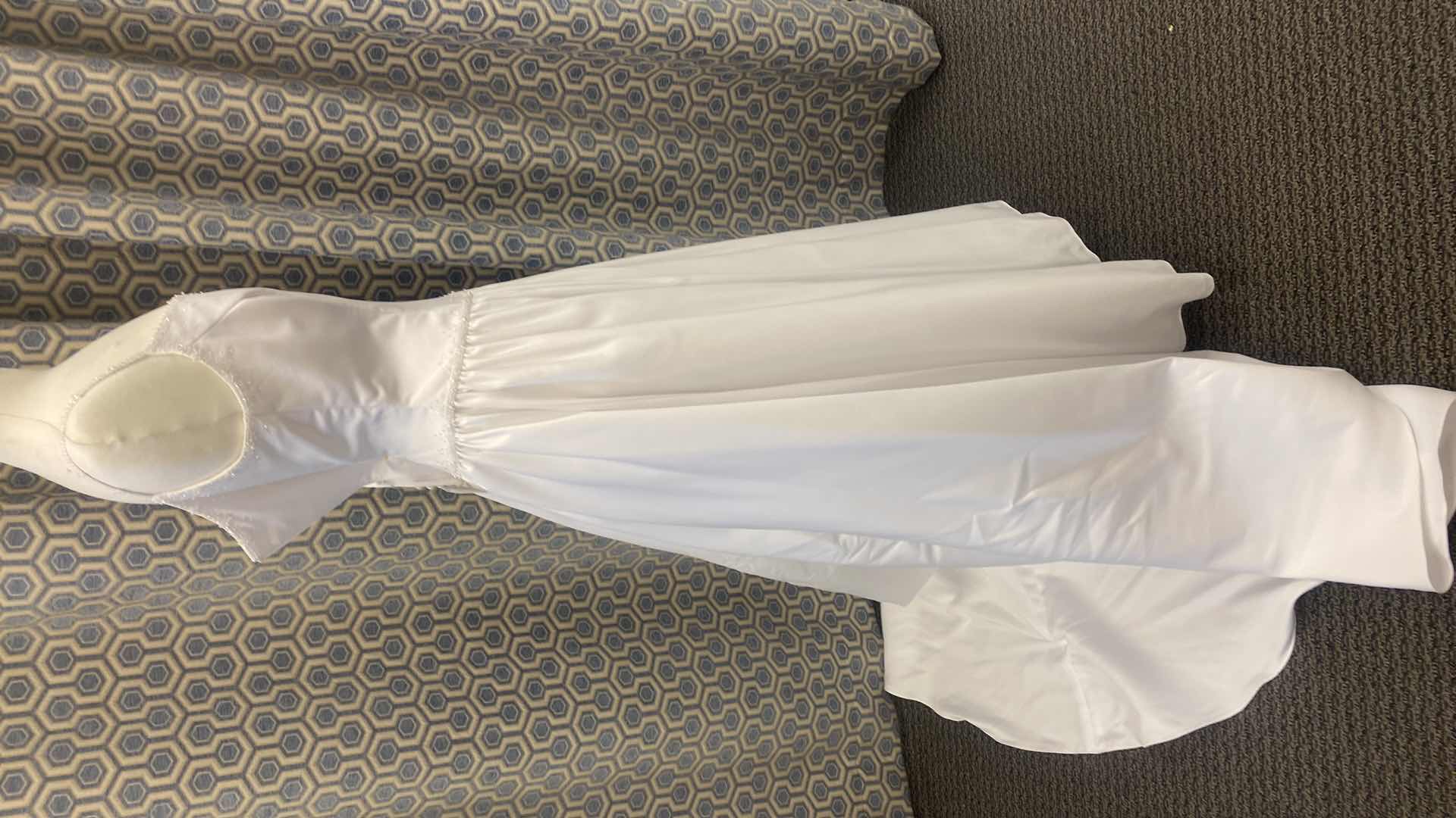 Photo 1 of BRIDAL GOWN “KATHRYN  LA’CROIX” WHITE SATIN w BEADSED NECKLINE SIZE 10
