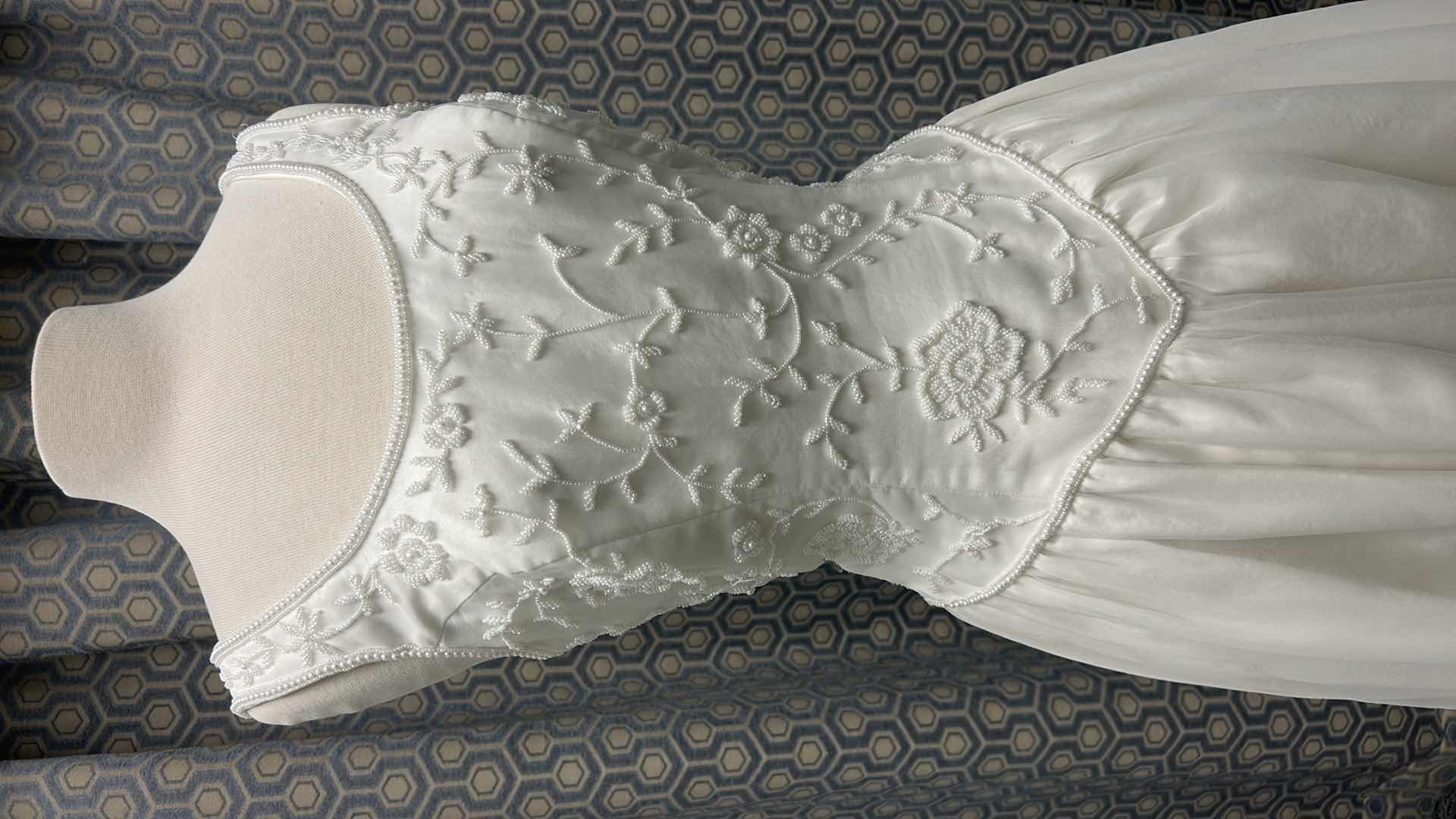 Photo 1 of BRIDAL GOWN "BRIDAL ELEGANCE BY MONIQUE" WHITE SATIN, EMBRROIDERED LACE WITH BEADING SIZE 10 