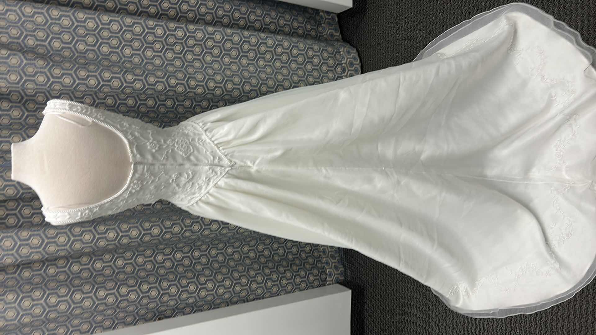 Photo 1 of BRIDAL GOWN "BRIDAL ELEGANCE BY MONIQUE" WHITE SATIN, EMBRROIDERED LACE WITH BEADING SIZE 10 