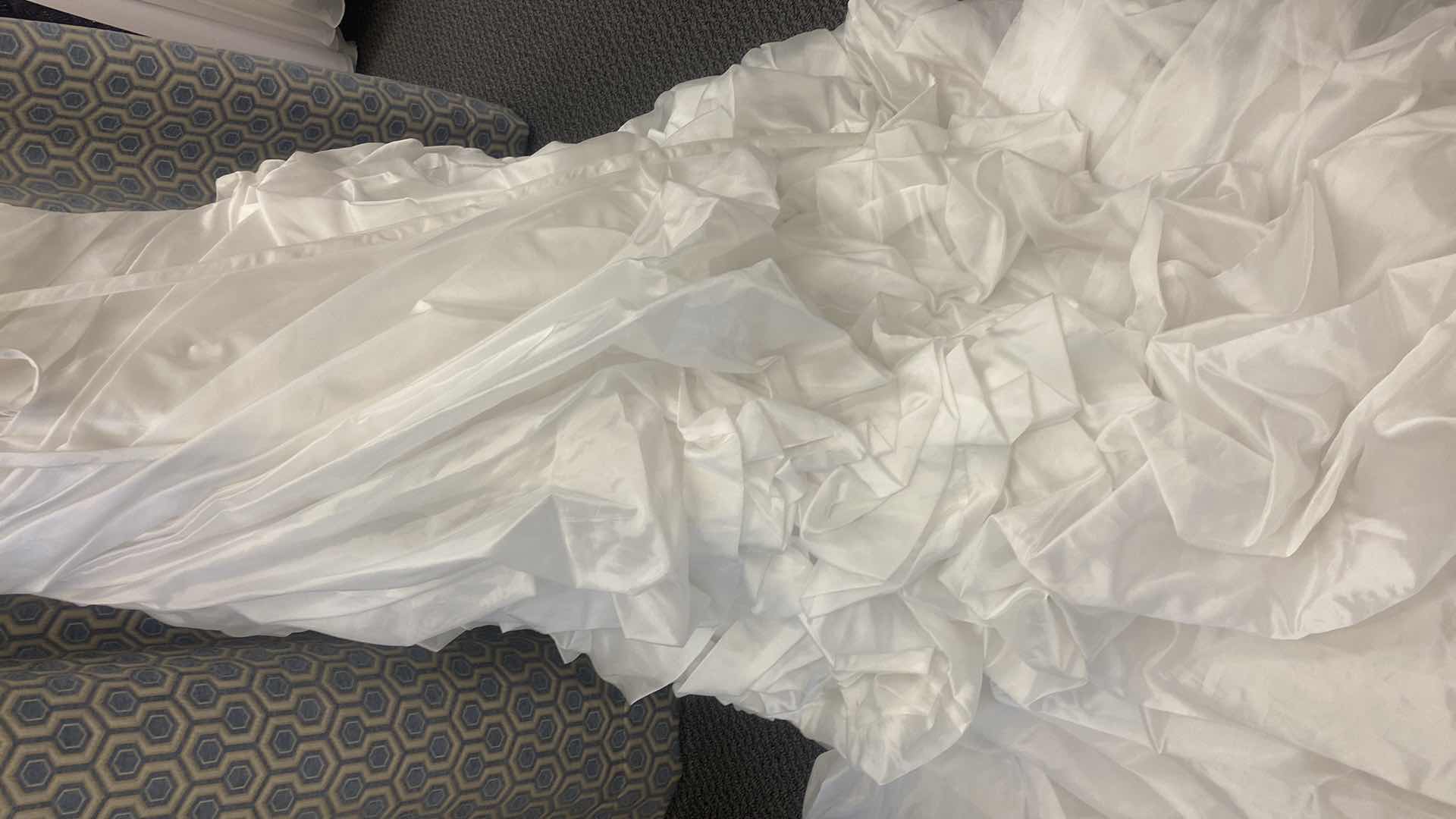 Photo 1 of BRIDAL GOWN “MAGGIE SOTTERO” IVORY SATIN STRAPLESS CORSET BACK SIZE 10
