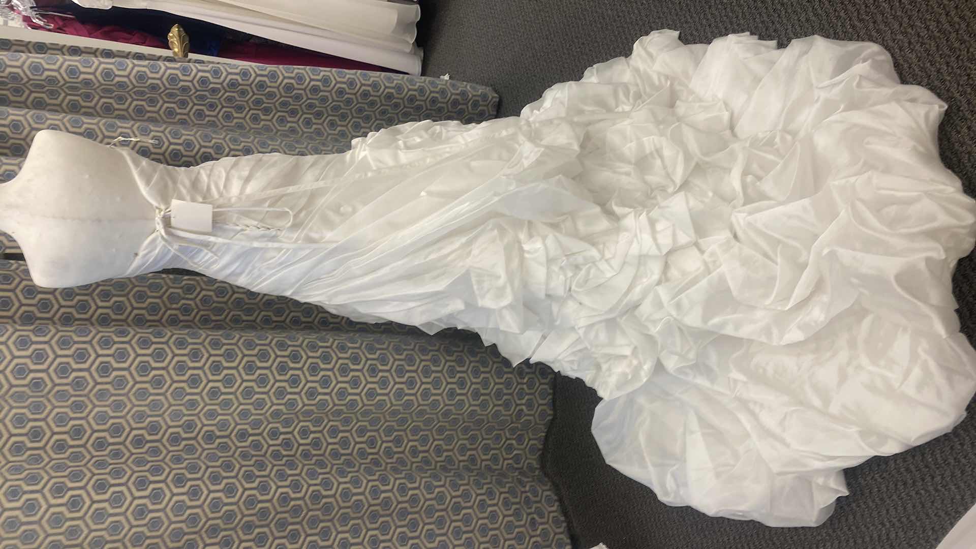 Photo 1 of BRIDAL GOWN “MAGGIE SOTTERO” IVORY SATIN STRAPLESS CORSET BACK SIZE 10