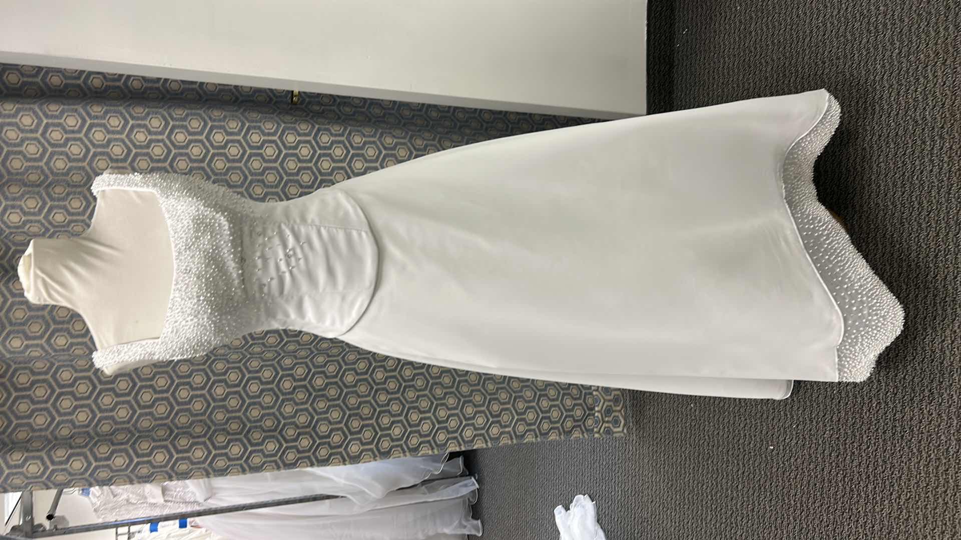 Photo 1 of BRIDAL GOWN, "MAGGIE SOTTERO" 2-PC SATIN A-LINE, CORSET BACK SLEEVELESS GOWN SIZE 10 $1200