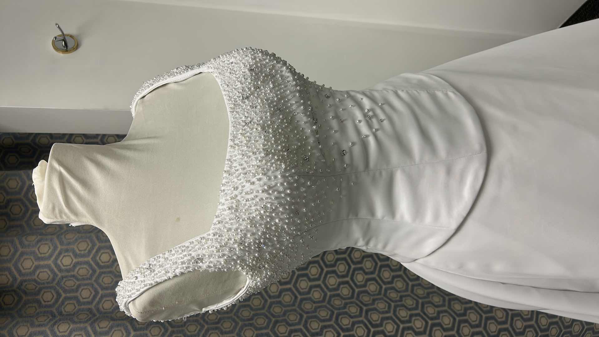 Photo 1 of BRIDAL GOWN, "MAGGIE SOTTERO" 2-PC SATIN A-LINE, CORSET BACK SLEEVELESS GOWN SIZE 10 $1200