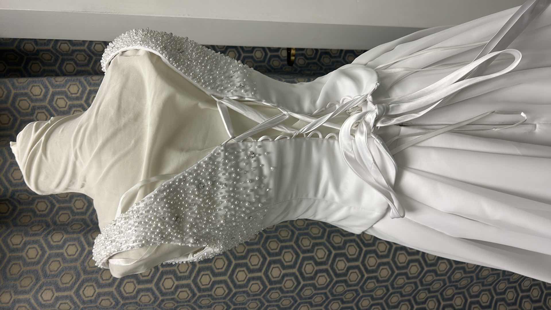 Photo 1 of BRIDAL GOWN, "MAGGIE SOTTERO" 2-PC SATIN A-LINE, CORSET BACK SLEEVELESS GOWN SIZE 10 $1200