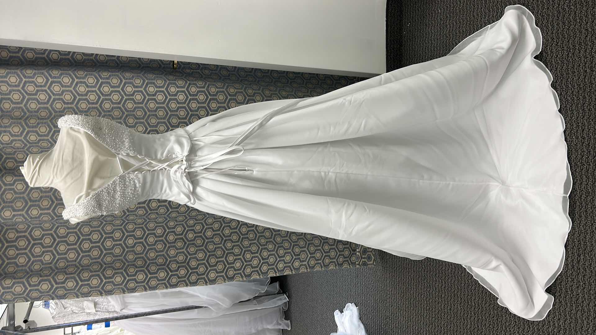 Photo 1 of BRIDAL GOWN, "MAGGIE SOTTERO" 2-PC SATIN A-LINE, CORSET BACK SLEEVELESS GOWN SIZE 10 $1200