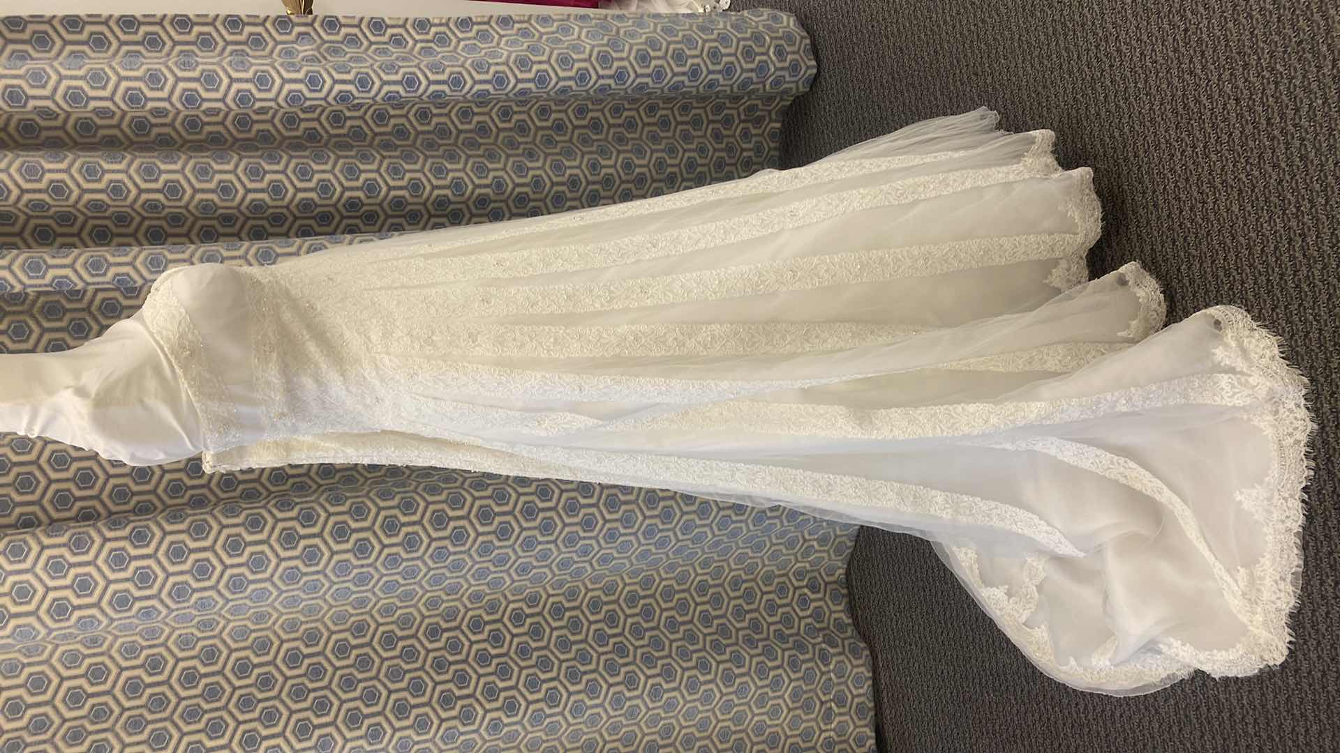 Photo 1 of BRIDAL GOWN “PRONOVIOS” IVORY STRAPLESS SATIN w TULLE & LACE OVERLAY SIZE 10