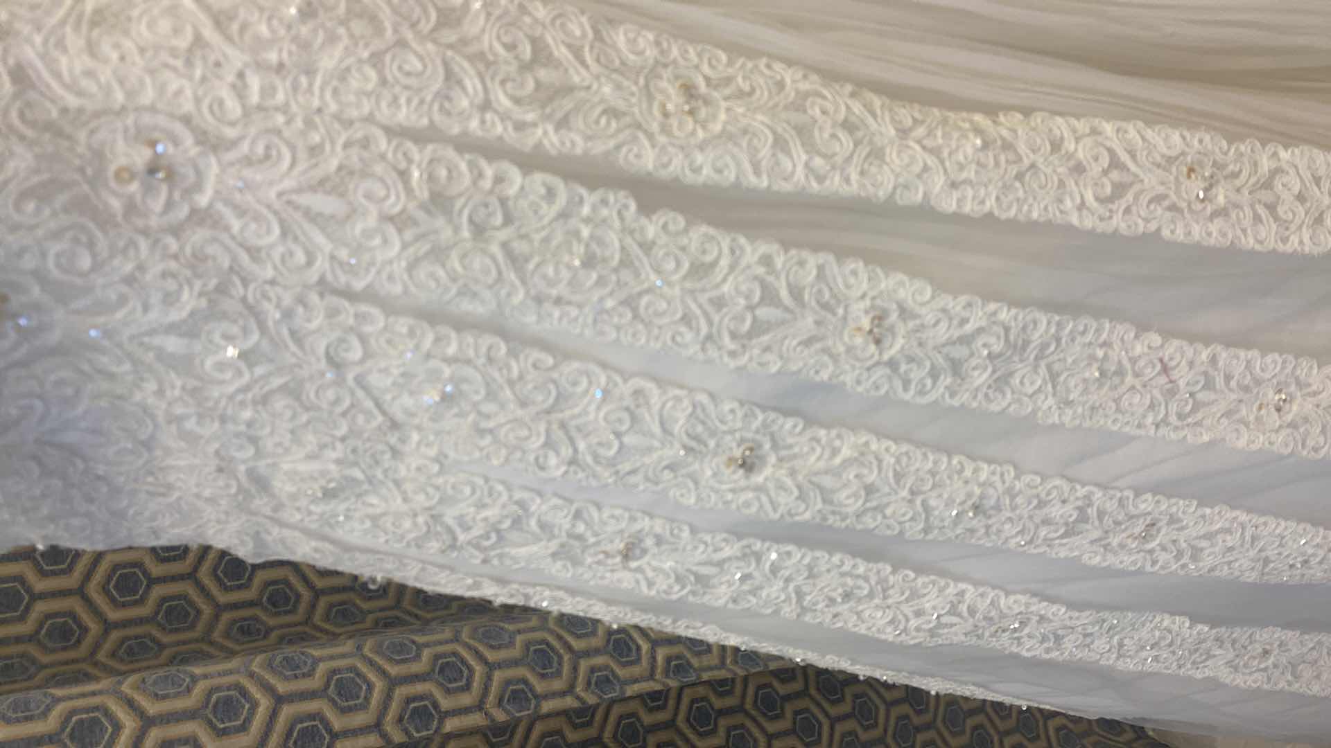Photo 1 of BRIDAL GOWN “PRONOVIOS” IVORY STRAPLESS SATIN w TULLE & LACE OVERLAY SIZE 10