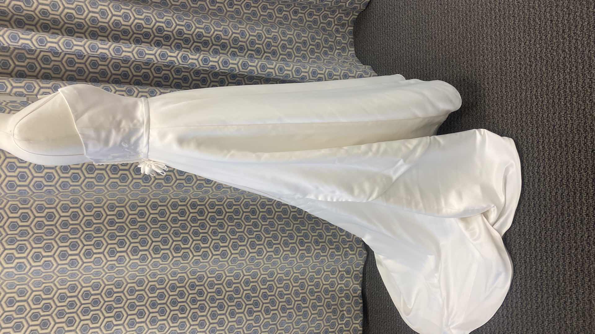 Photo 1 of BRIDAL GOWN “BRIDAL ELEGANCE” WHITE SATIN A-LINE w EMBROIDERED BODICE w PEARLS SIZE 10