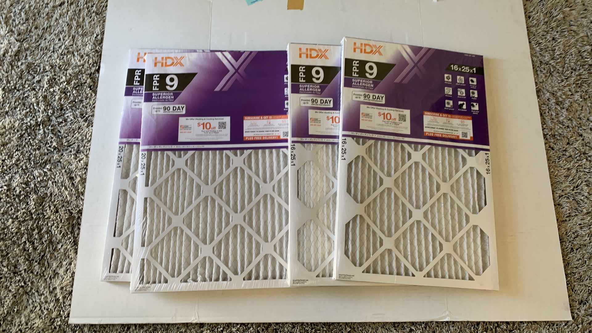 Photo 1 of 4-HDX FURNACE FILTERS: 20X25X1 16X25X1