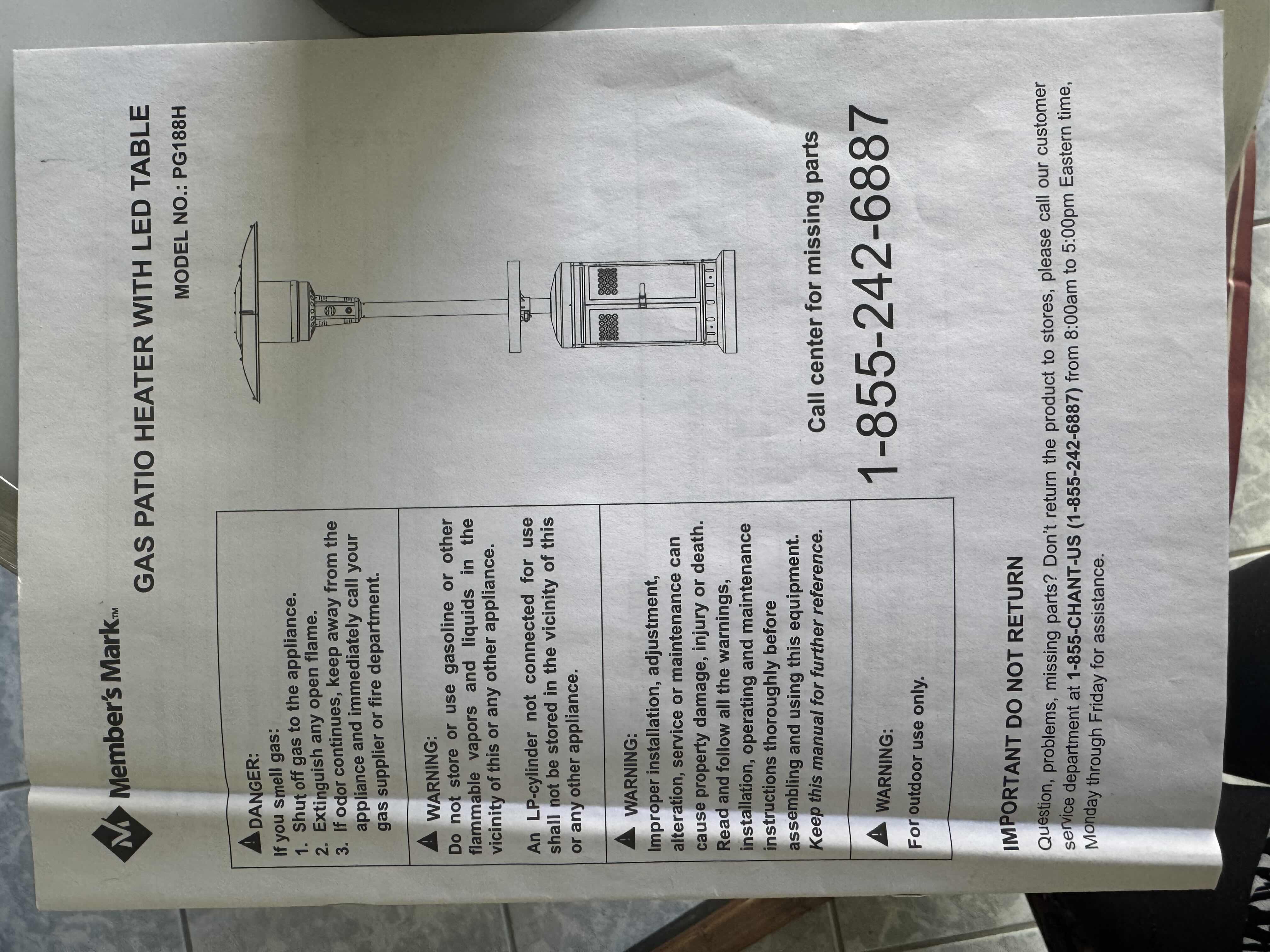 Photo 1 of MEMBERS MARK PROPANE PATIO HEATER H84”