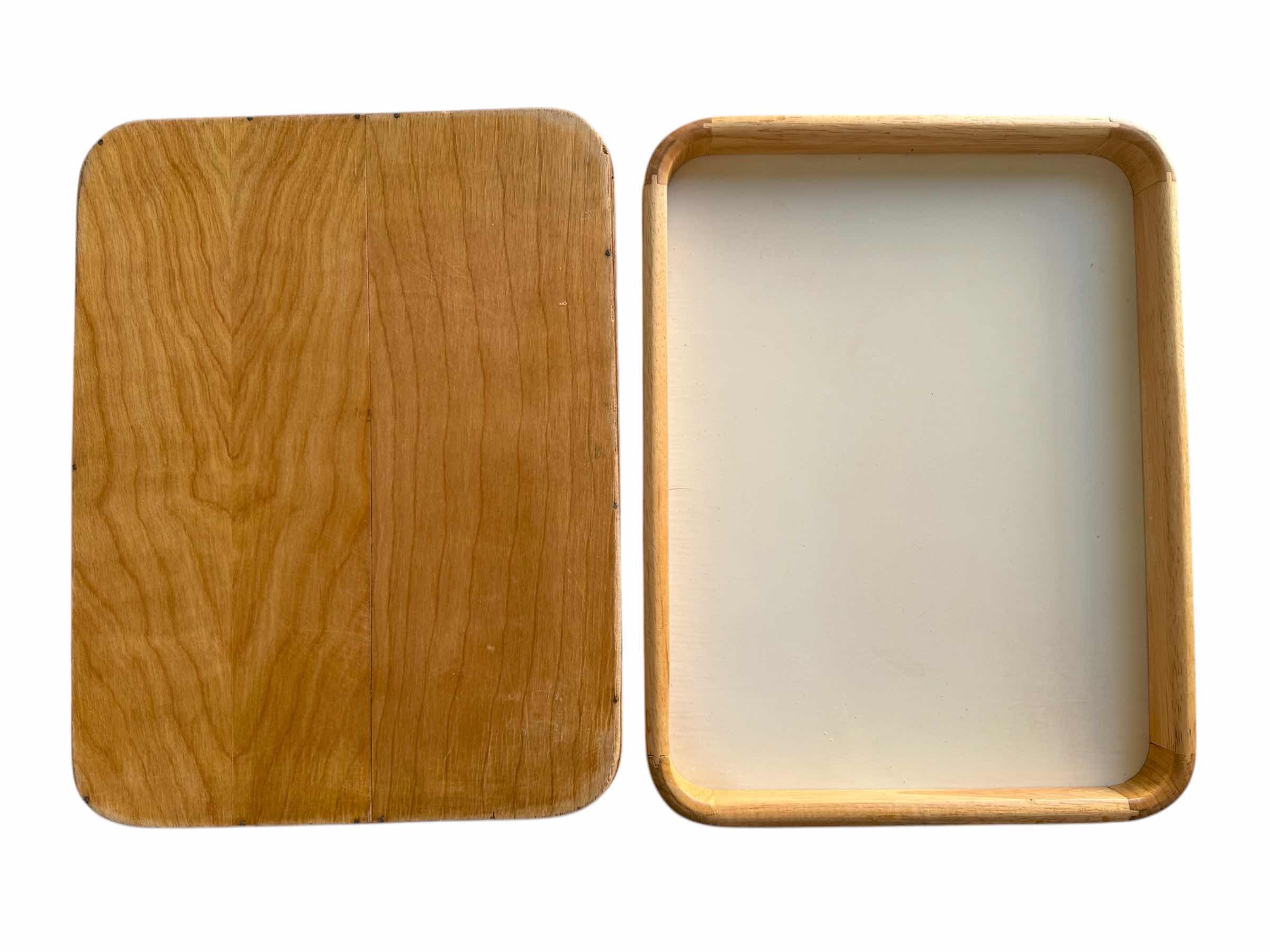 Photo 1 of 2- WOODEN SERVING TRAYS 
16” X 13” X H1.5”