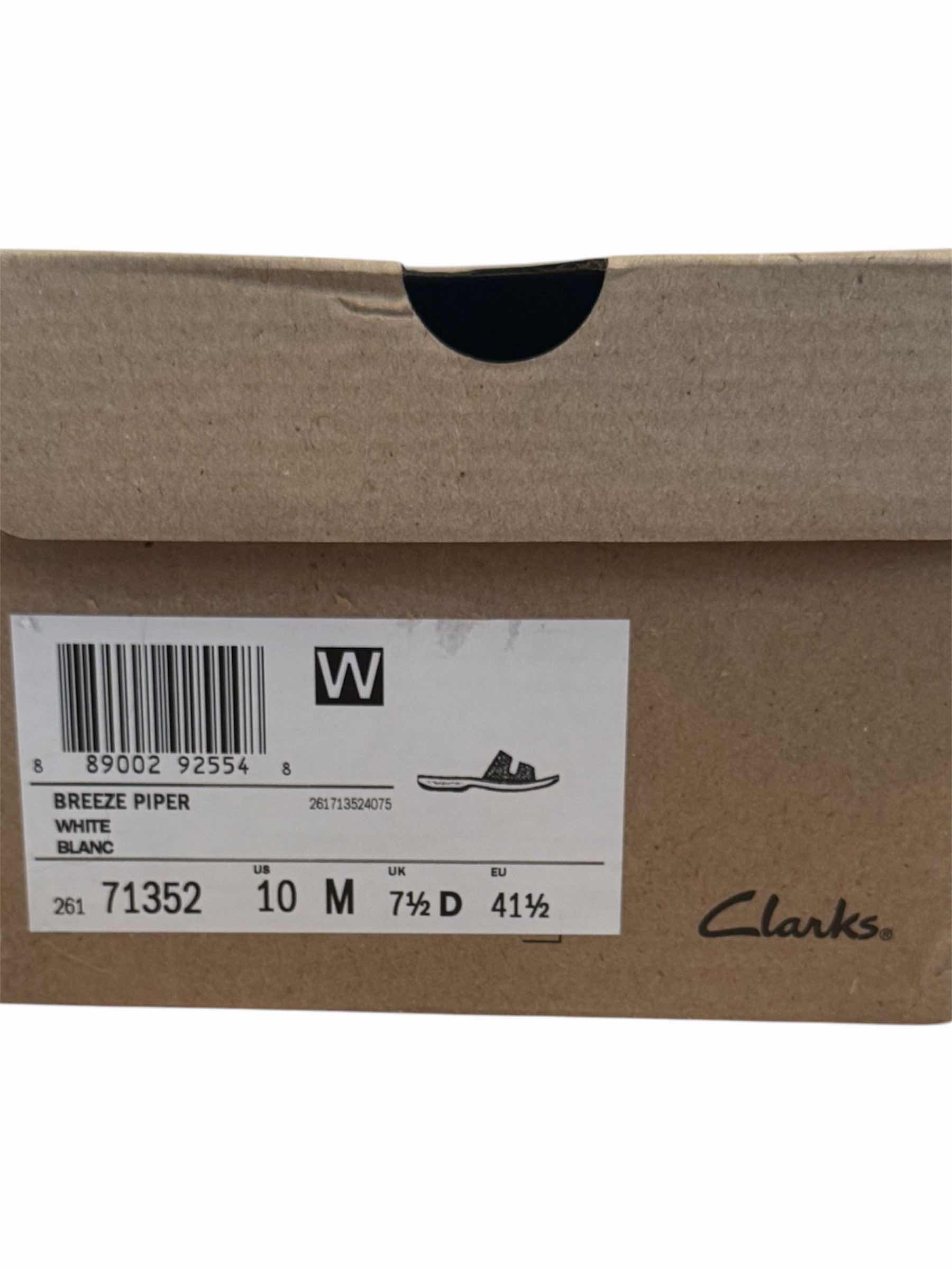 Photo 1 of CLARKS CLOUDSTEPPERS, BREEZE PIPER, WHITE, SIZE 10