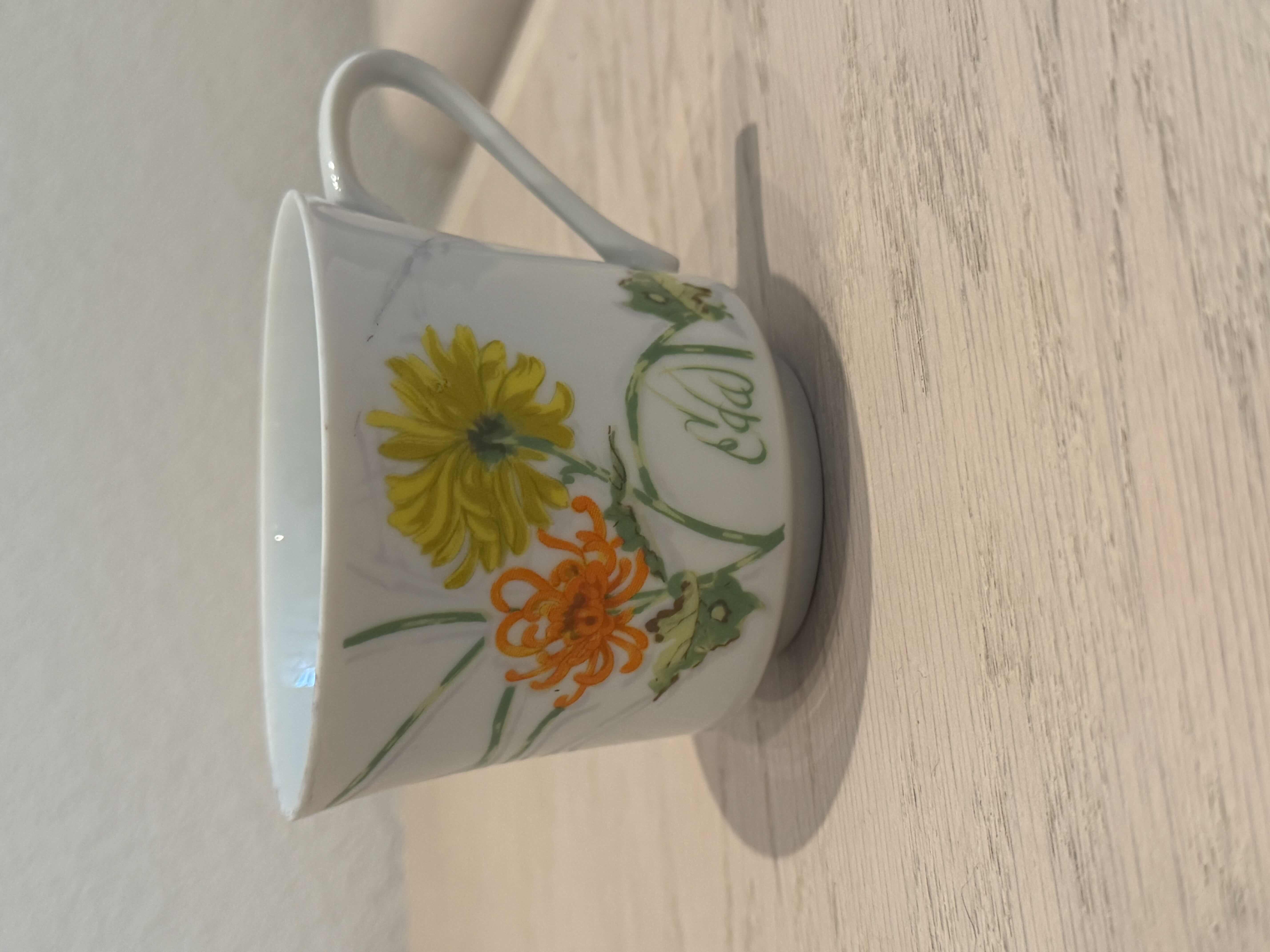 Photo 1 of VINTAGE CHRYSANTHEMUM TEACUPS AND SAUCERS, YELLOW AND ORANGE FLOWERS, 20 PIECES 

SAUCERS
D8.5”

CUPS
4.25” X H3”