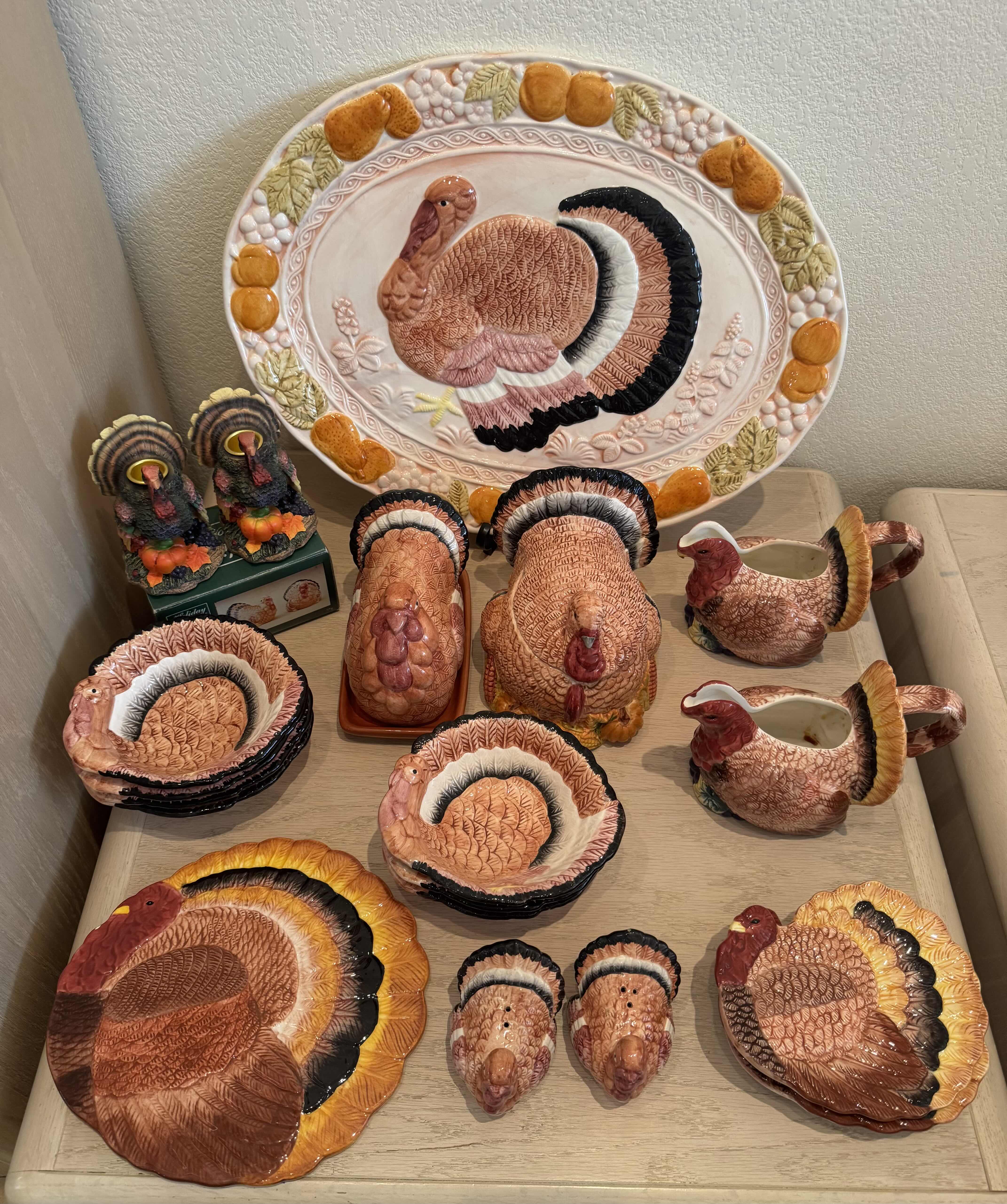 Photo 1 of THANKSGIVING SERVING WARE, TURKEY DISHES, HOLIDAY DISHWARE,
23 PIECES