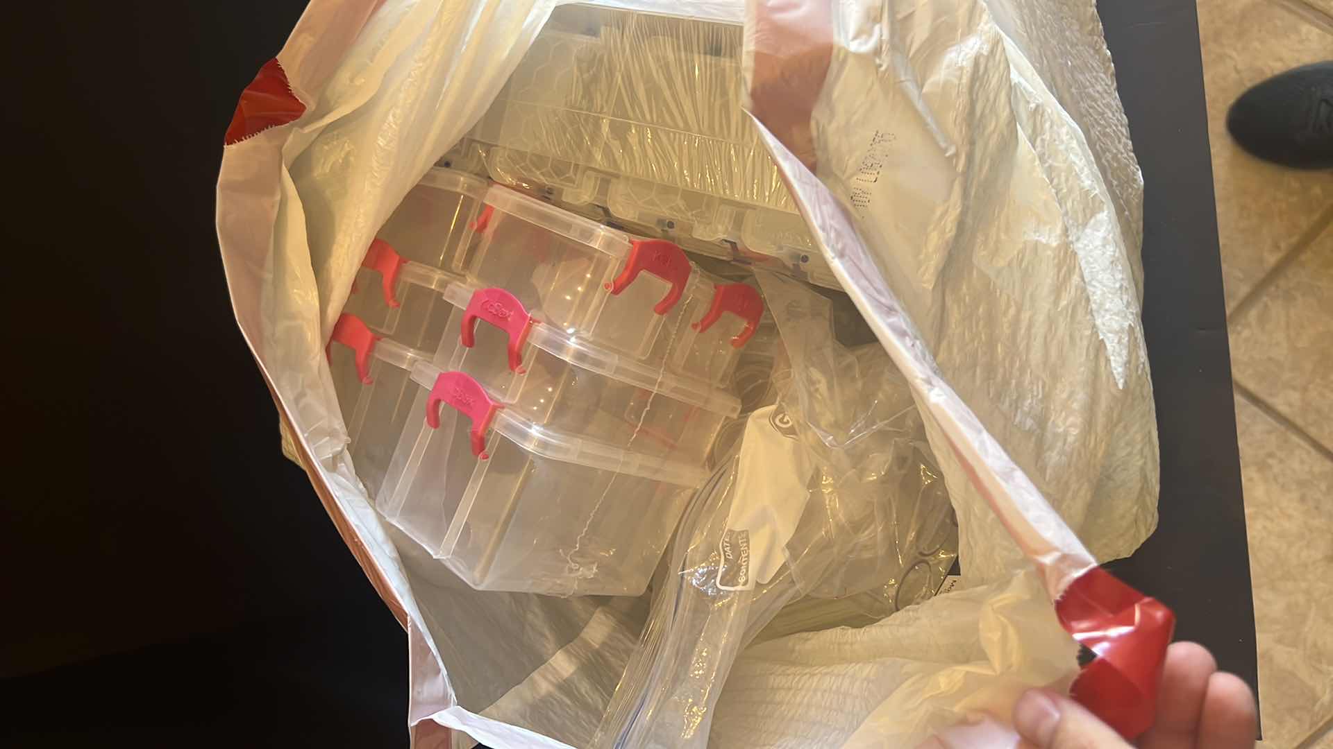 Photo 1 of CONTENTS OF BAG: MINI STORAGE CONTAINER ART SUPPLIES AND MISCELLANEOUS
