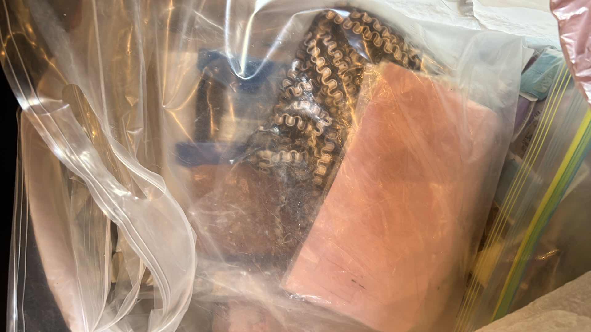 Photo 1 of CONTENTS OF BAG: ART SUPPLIES AND FABRICS