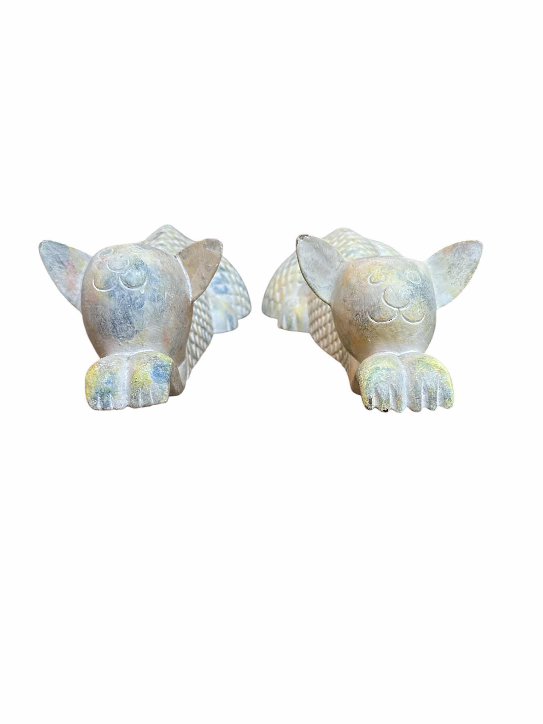 Photo 1 of 2 WOOD CARVED KITTIES