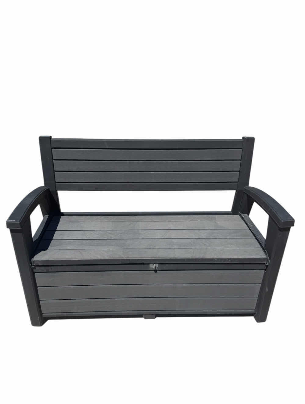 Photo 1 of OUTDOOR BENCH WITH STORAGE, VINYL/RESIN, BLACK
52β X 21β X H36β
