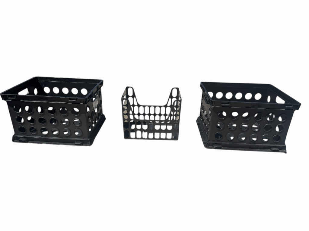 Photo 1 of 40
STERILITE FILE CRATES AND MAGAZINE RACK, PLASTIC STORAGE BINS, HEAVY DUTY, BLACK 

14.25” X 17.25” XH10.62”