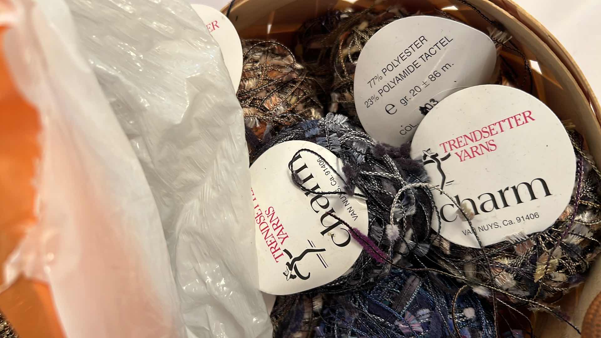 Photo 1 of BAG OF TRENDSETTER YARN, EMBROIDERY THREAD AND MORE