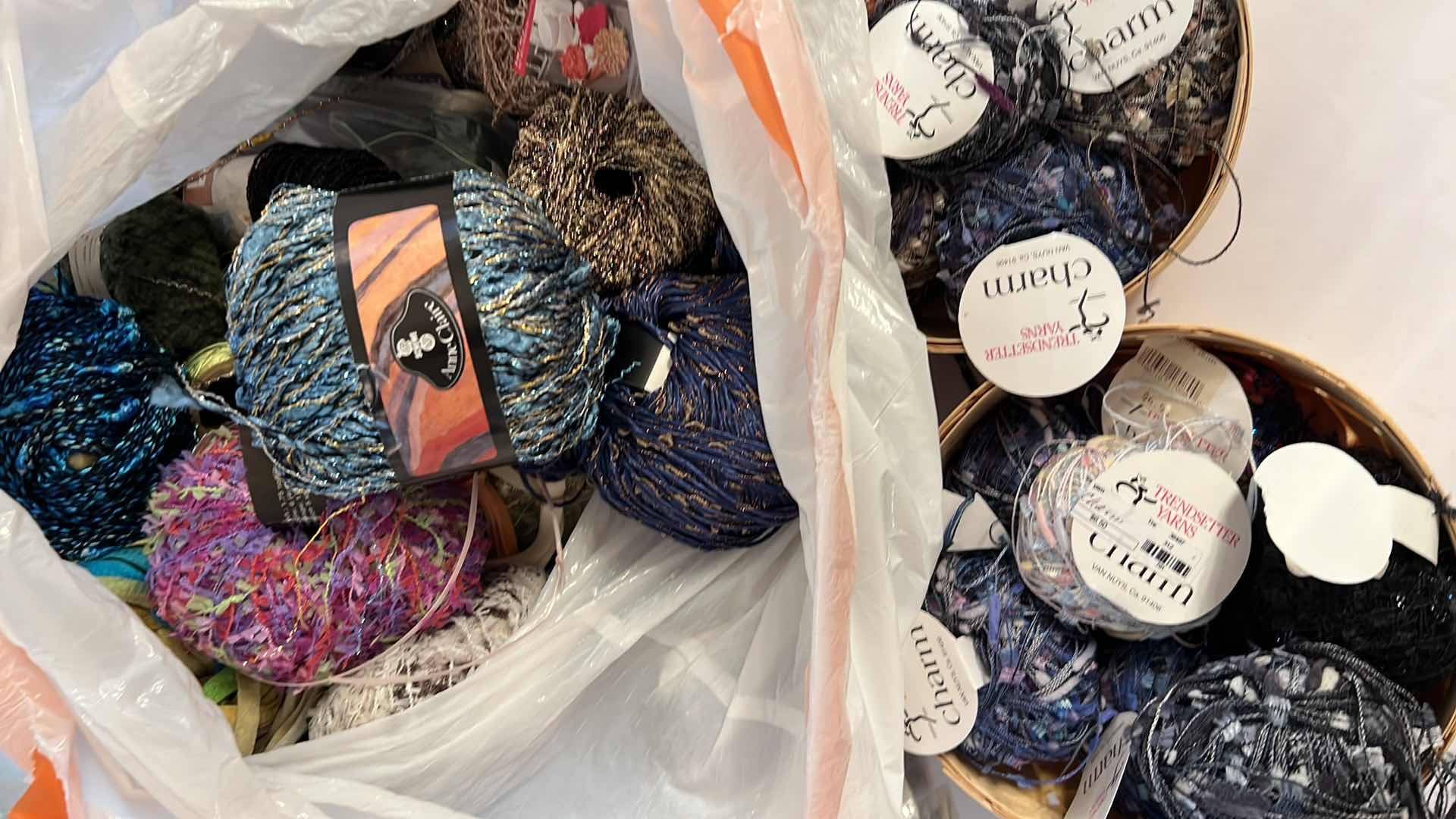 Photo 1 of BAG OF TRENDSETTER YARN, EMBROIDERY THREAD AND MORE