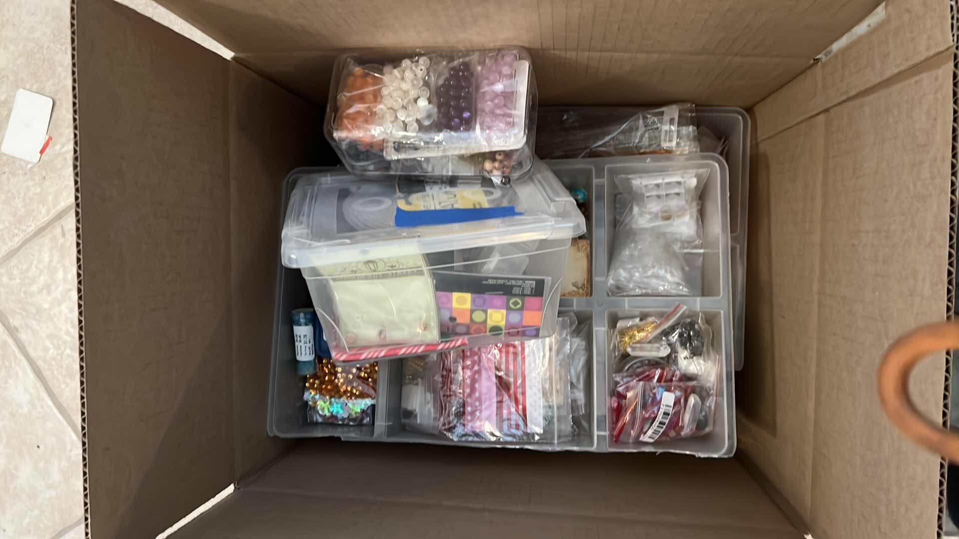 Photo 1 of BOX OF BEADING SUPPLIES AND MORE