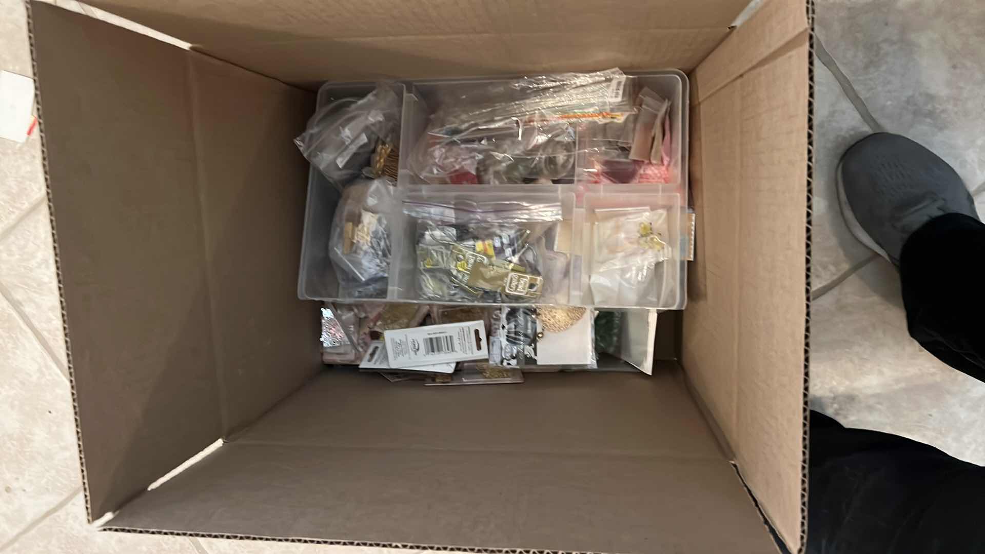 Photo 1 of BOX OF BEADING SUPPLIES AND MORE