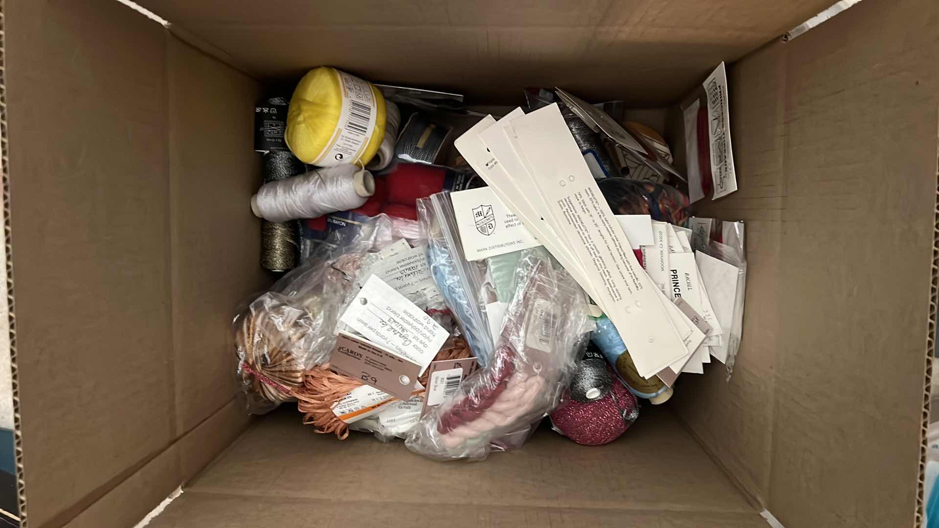 Photo 1 of BOX OF THREAD, YARN AND MORE