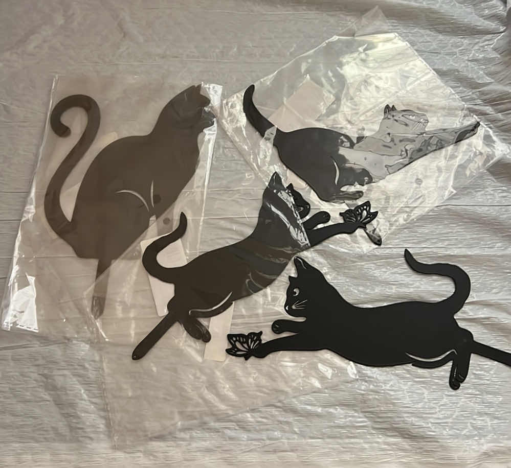 Photo 1 of XL CAT MOLD, PAPERCLIP ART AND SET OF FOUR METAL CAT SILHOUETTES