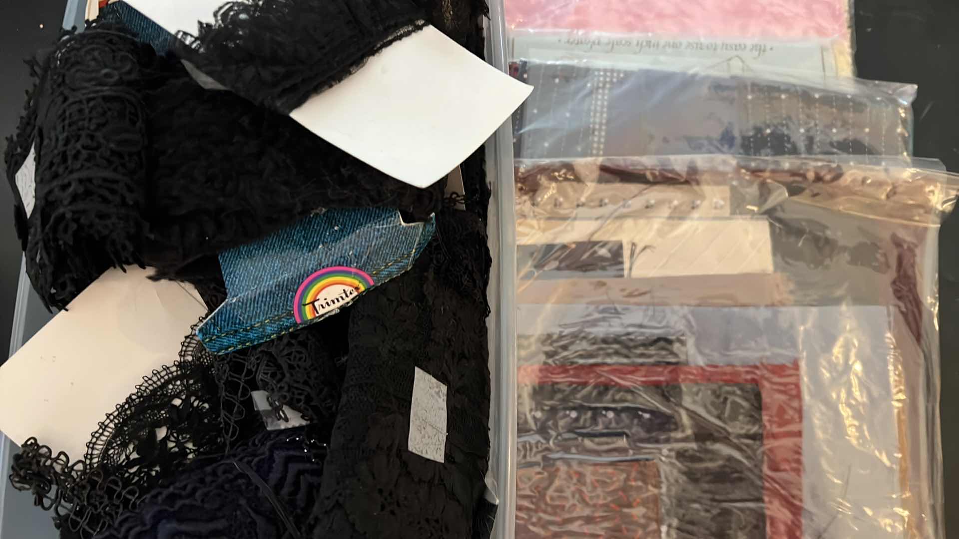 Photo 1 of BOX OF BLACK LACE TRIM AND CRAFT