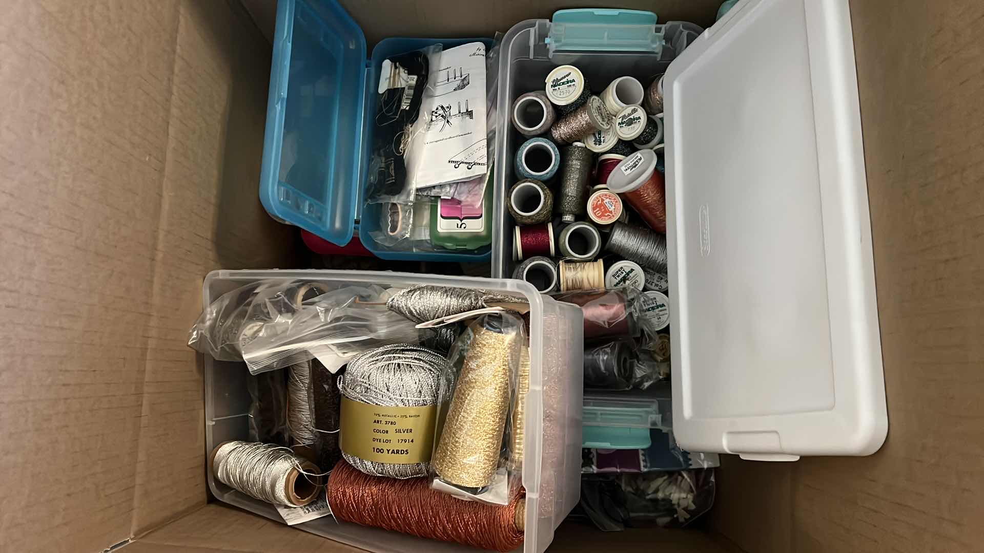 Photo 1 of BOX OF BEADS AND JEWELRY MAKING ITEMS -  FINDINGS AND MORE