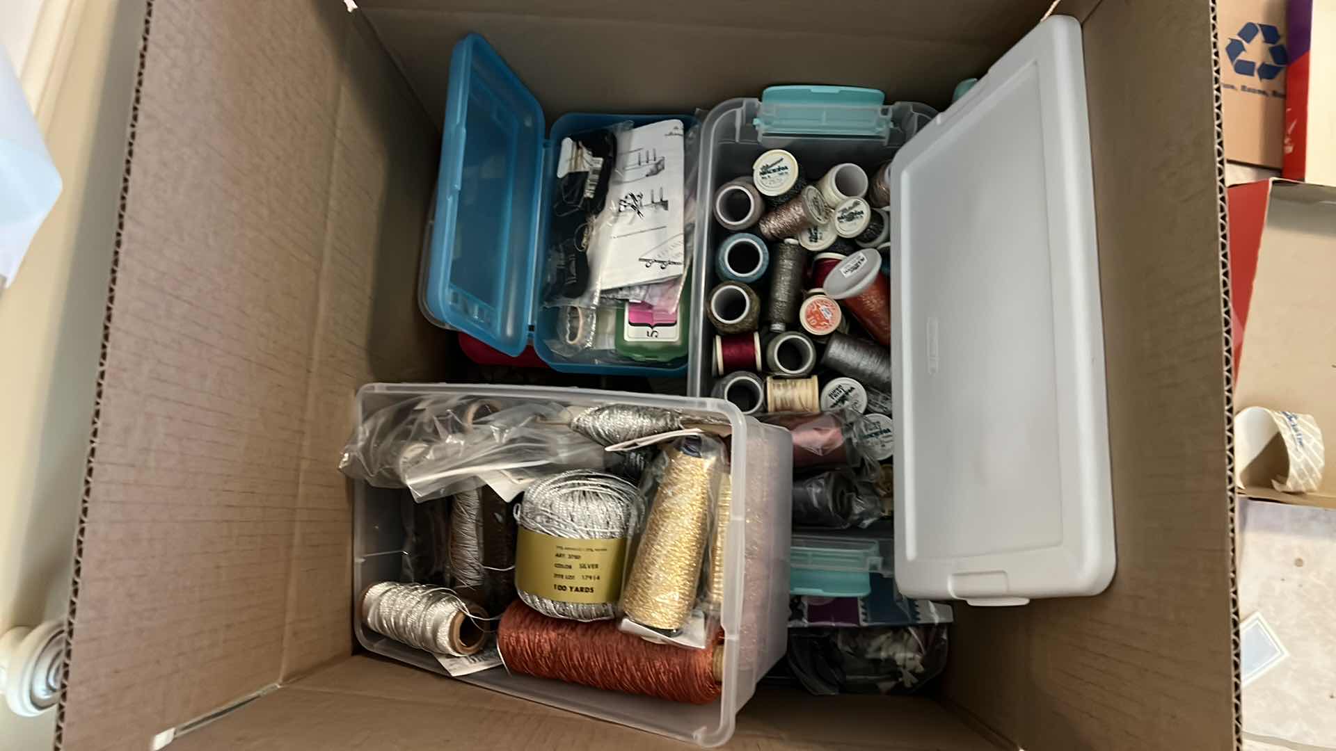 Photo 1 of BOX OF BEADS AND JEWELRY MAKING ITEMS -  FINDINGS AND MORE