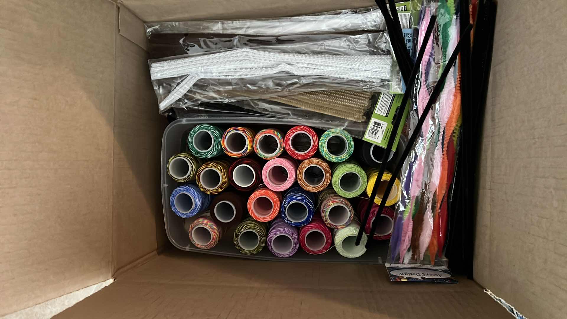 Photo 1 of BOX OF MIXED CRAFT SUPPLIES