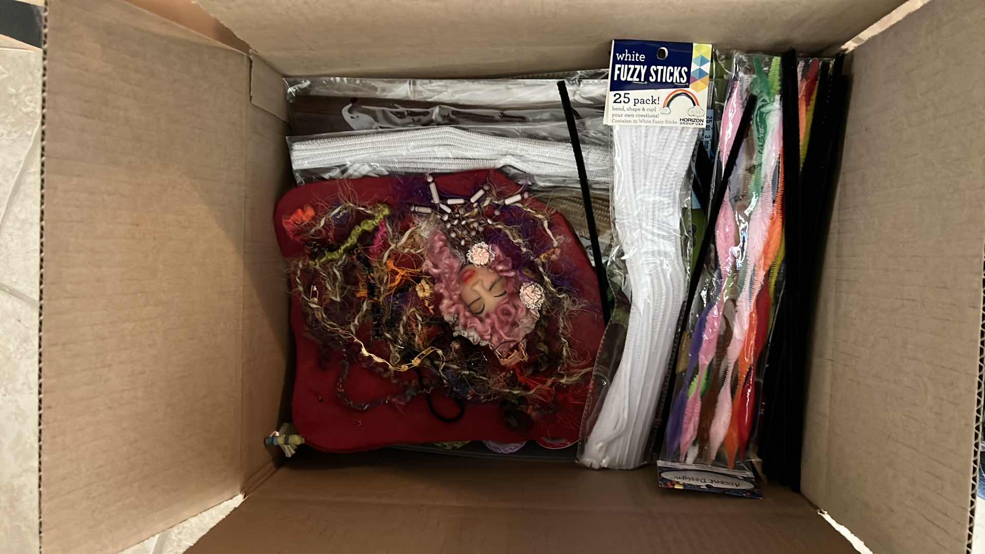 Photo 1 of BOX OF MIXED CRAFT SUPPLIES