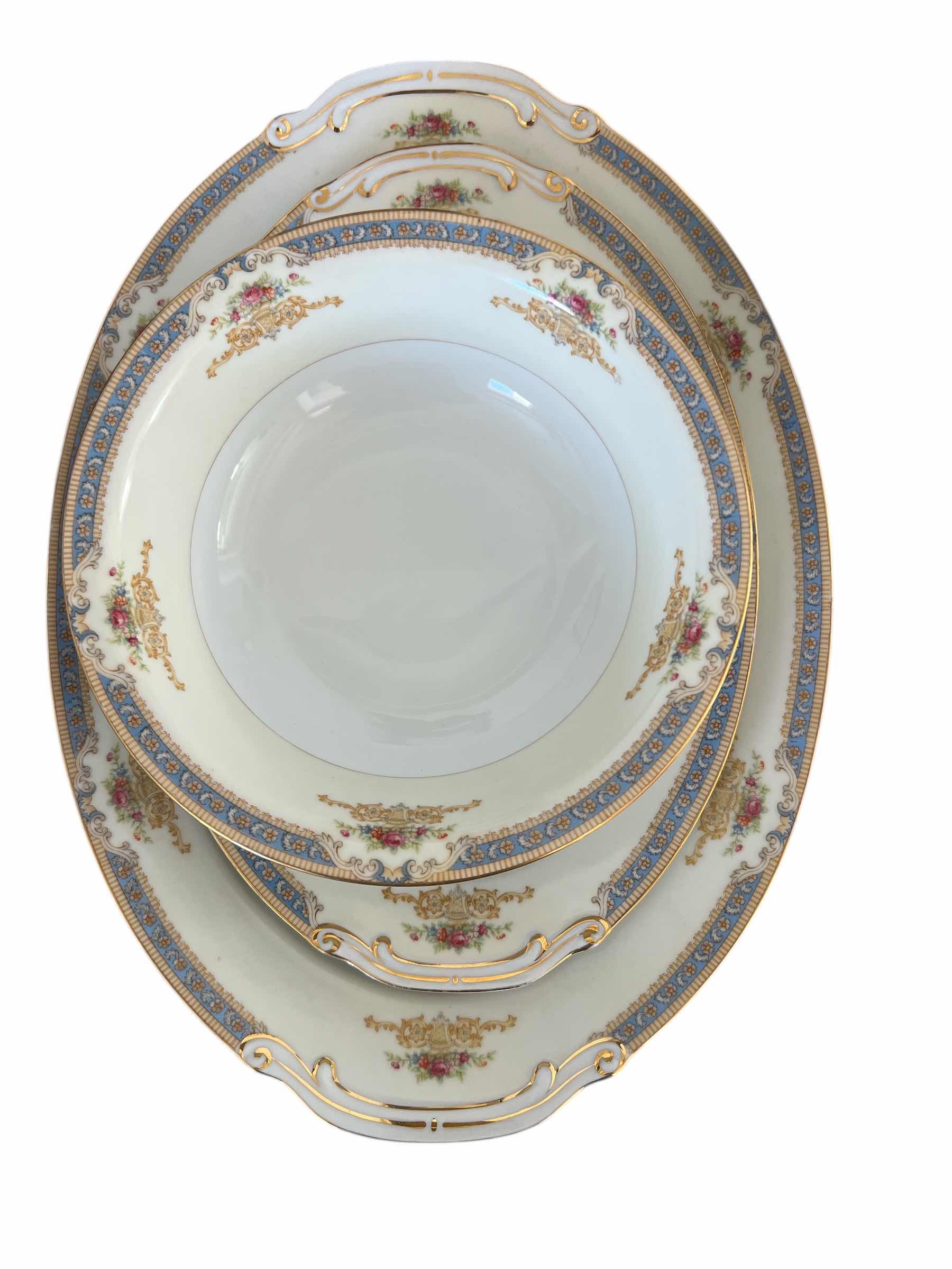 Photo 1 of JYOTO CHINA “SEVILLE” - CHINA - SERVING PIECES  -  “SEVILLE” - C/S, GRAVY BOAT - 8” VEG BOWL, 12” & 16” PLATTERS