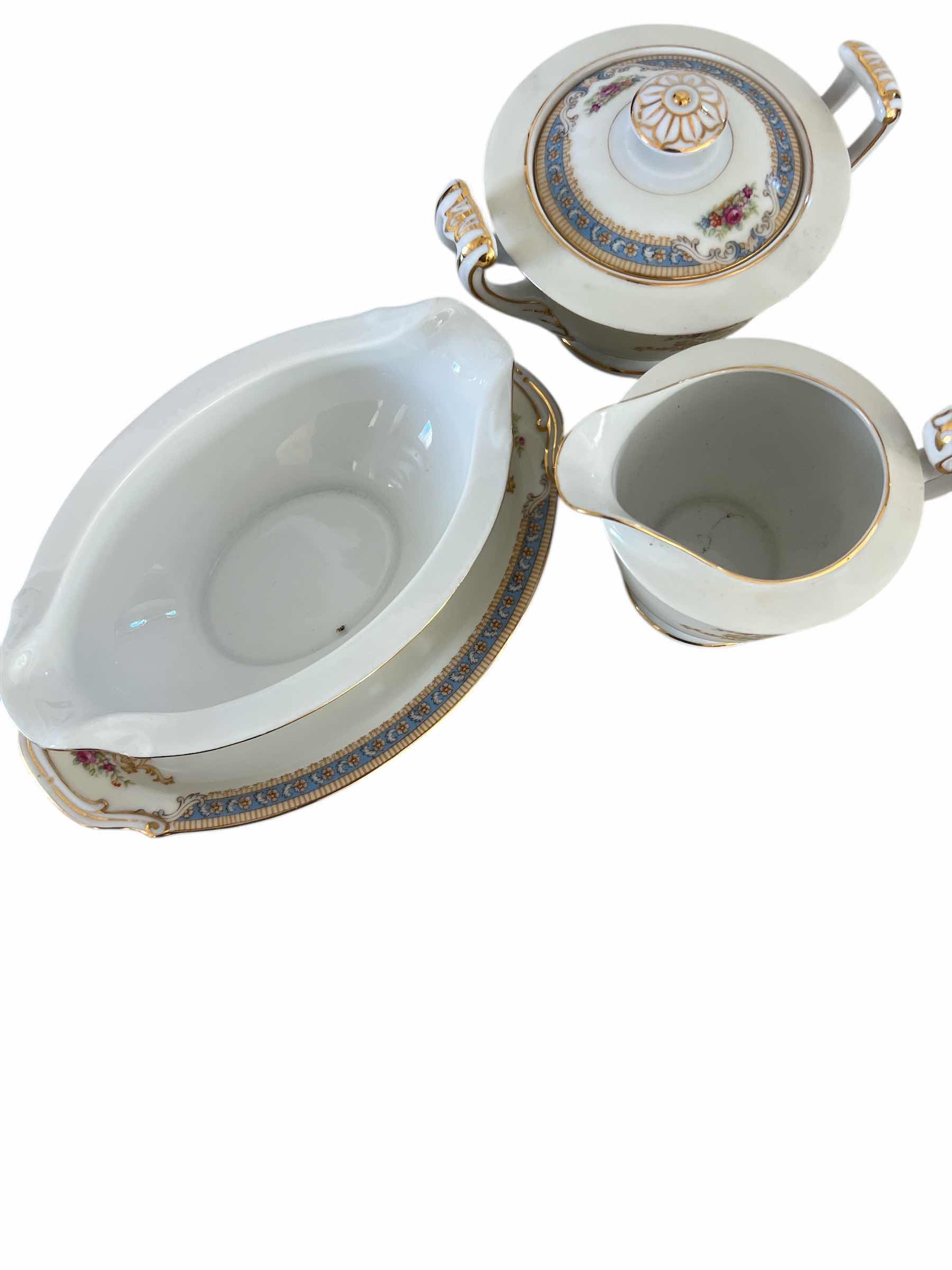 Photo 1 of JYOTO CHINA “SEVILLE” - CHINA - SERVING PIECES  -  “SEVILLE” - C/S, GRAVY BOAT - 8” VEG BOWL, 12” & 16” PLATTERS