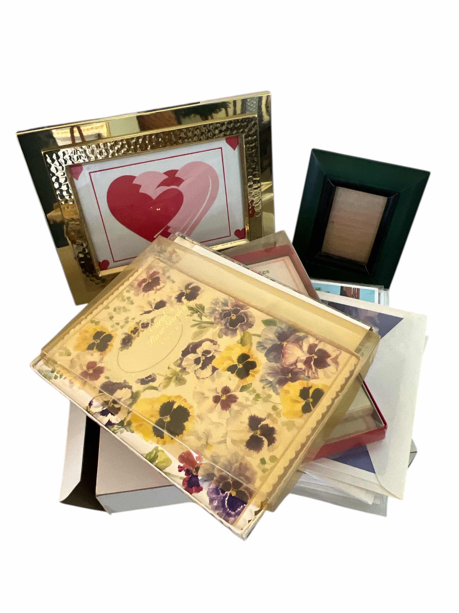 Photo 1 of TWO PICTURE FRAMES, STATIONARY AND JOURNALS