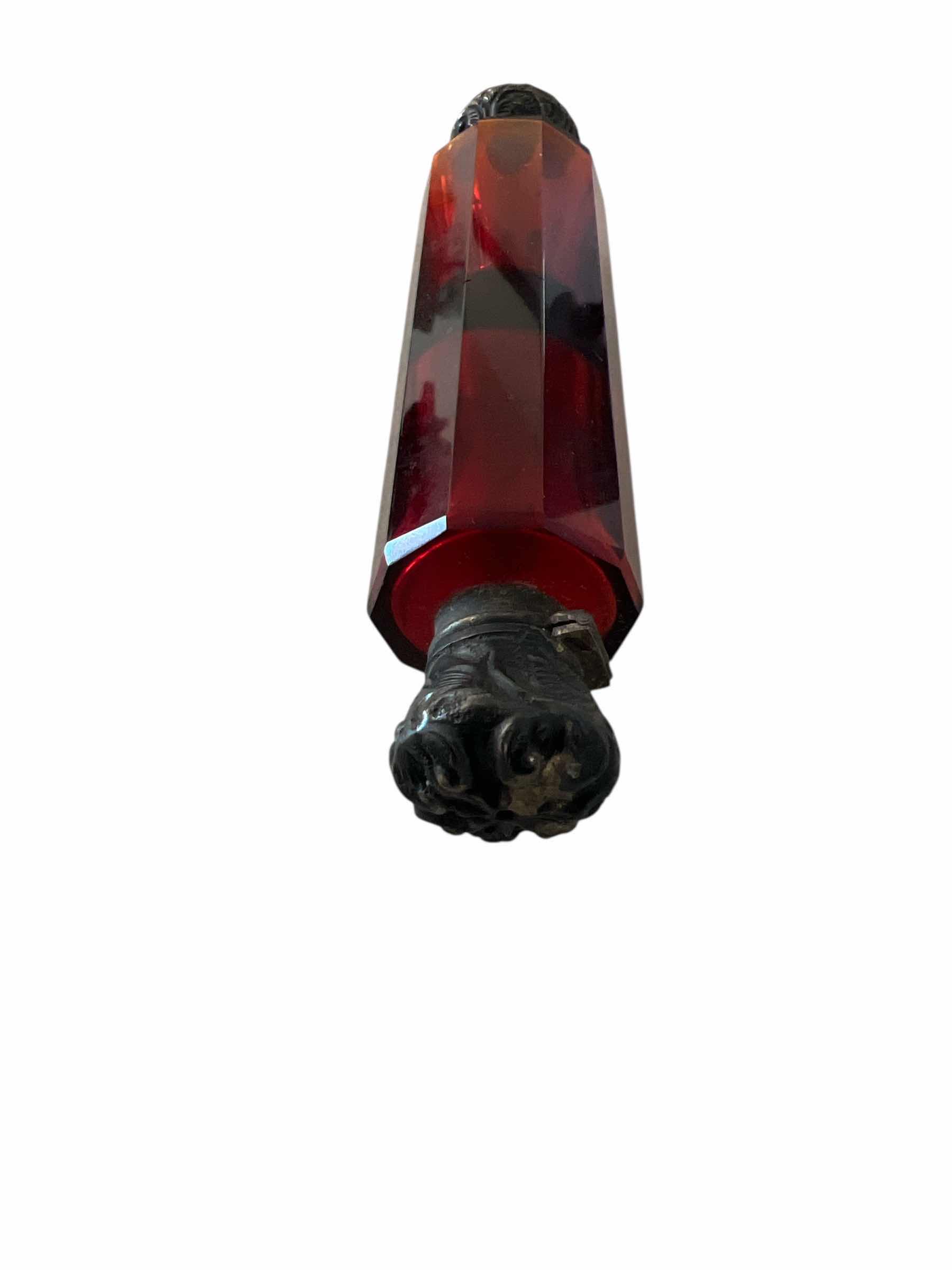 Photo 1 of ANTIQUE RUBY DOUBLE
ENDED PERFUME BOTTLE - 5”