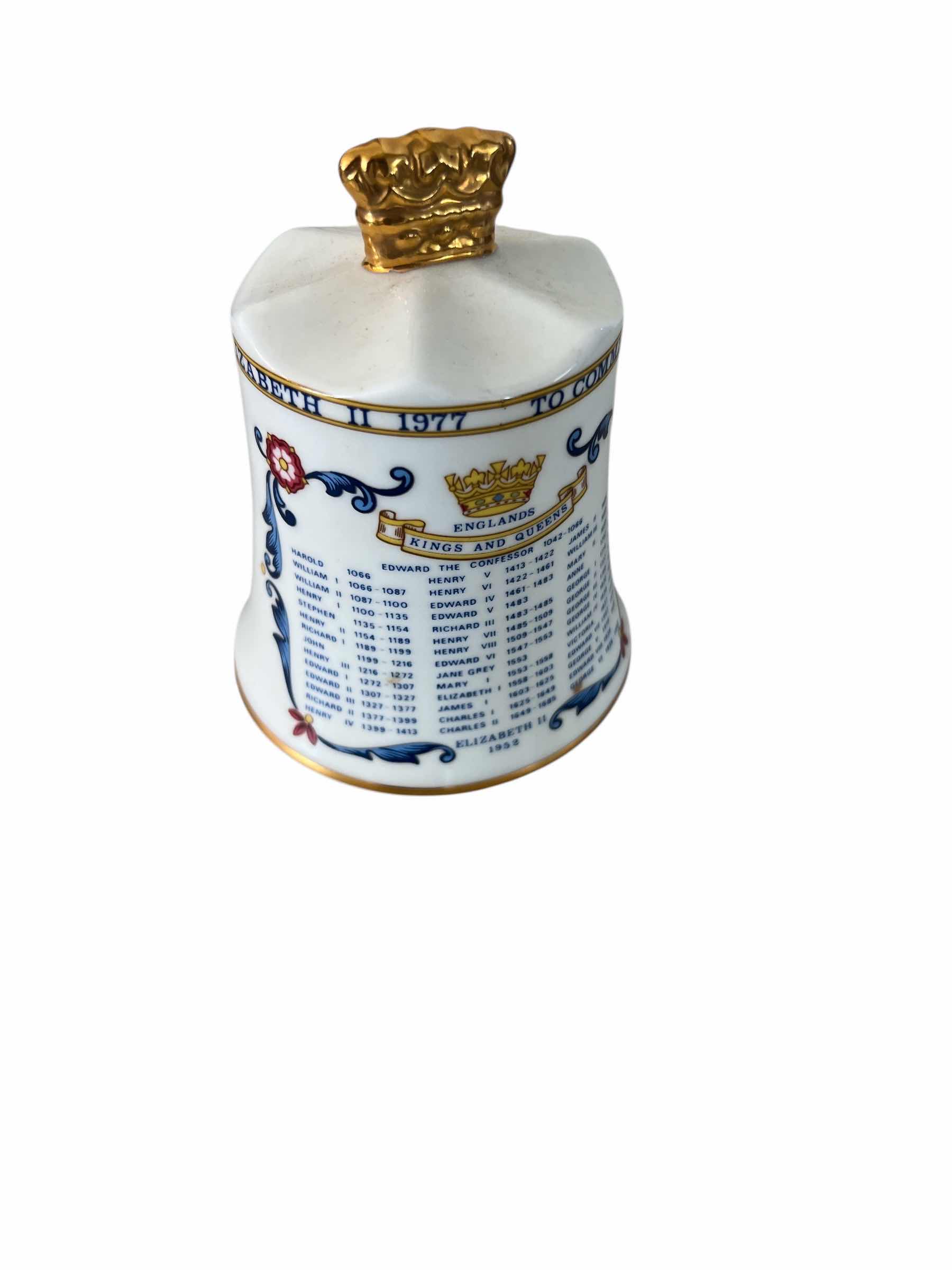 Photo 1 of 1977 QUEEN ELIZABETH JUBILEE CHINA BELL - AYNSLEY CHINA