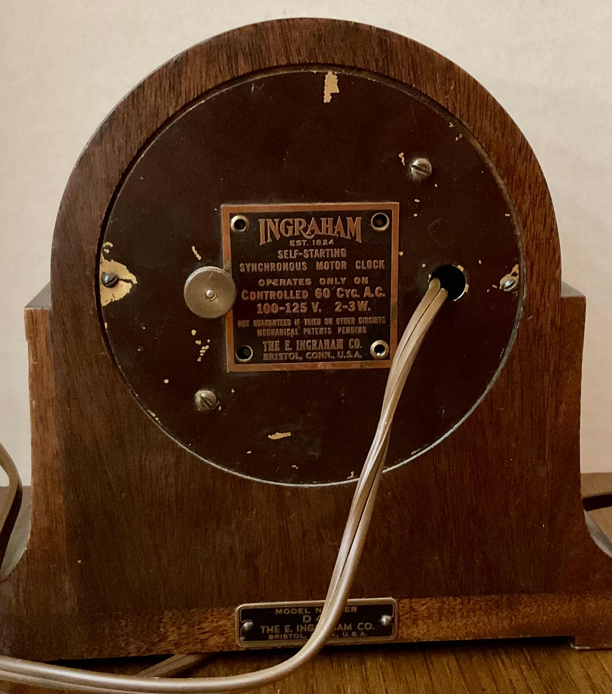 Photo 2 of 7” INGRAHAM SELF STARTING SYNCHRONOUS MOTOR CLOCK