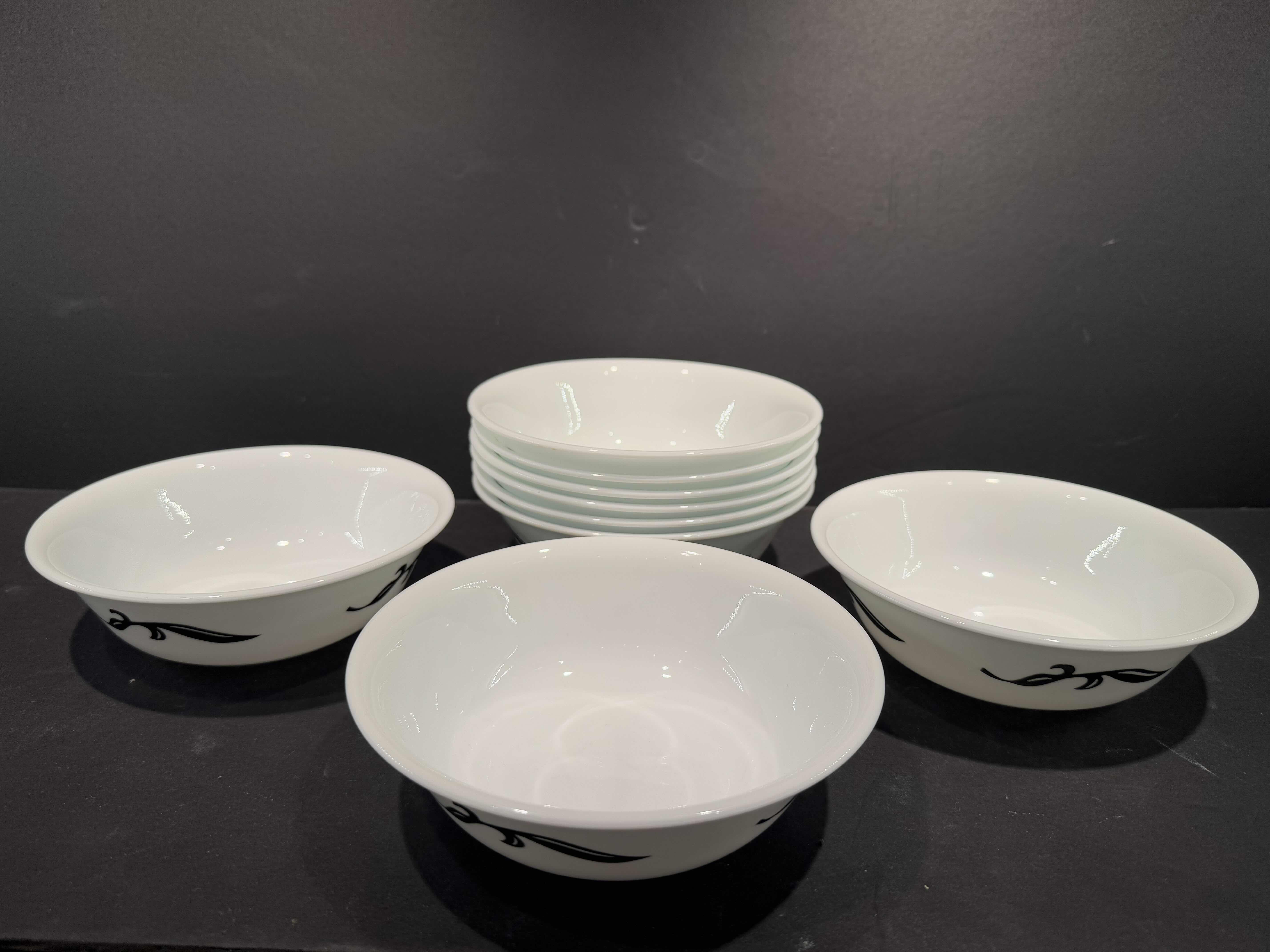 Photo 1 of 9 -7” BOWLS VINTAGE CORELLE LYRICS BLACK AND WHITE DINNERWARE