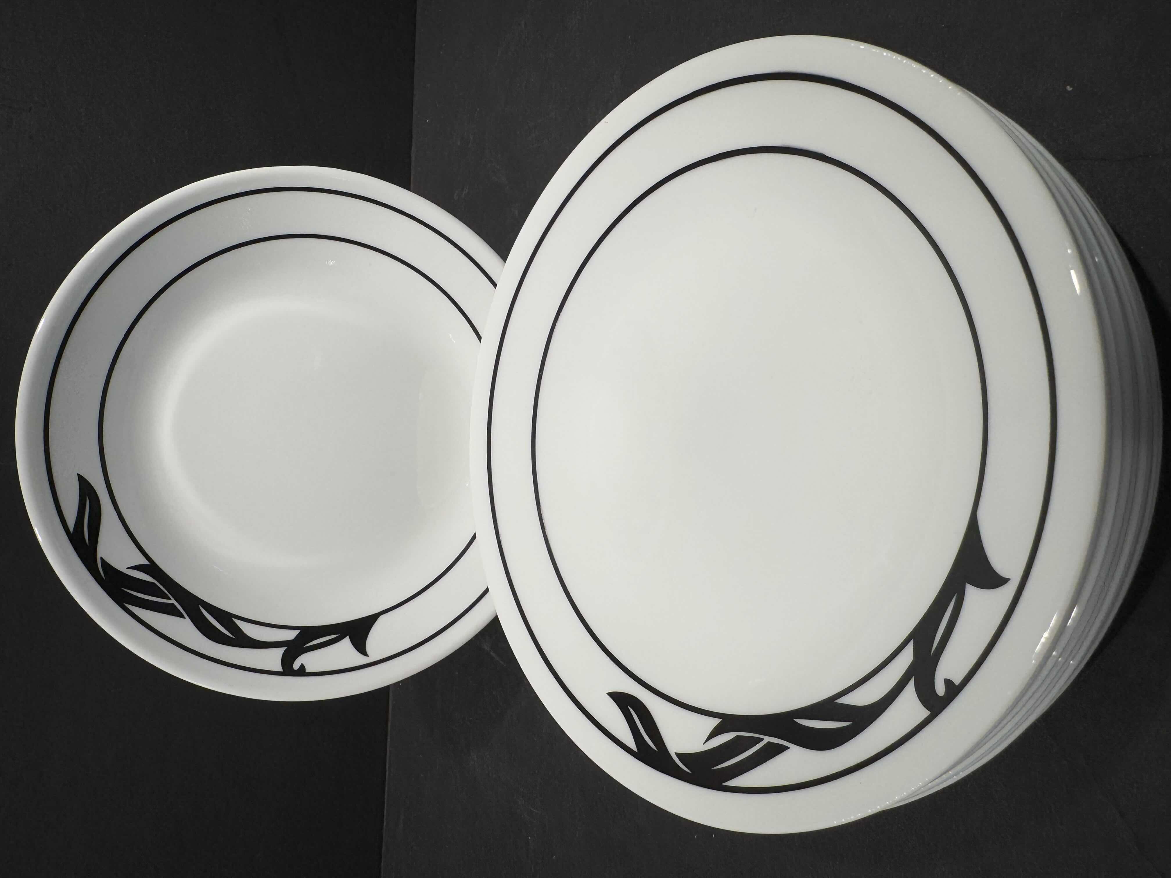 Photo 1 of 12- BREAD/DESSERT PLATES VINTAGE CORELLE LYRICS, BLACK AND WHITE DINNERWARE