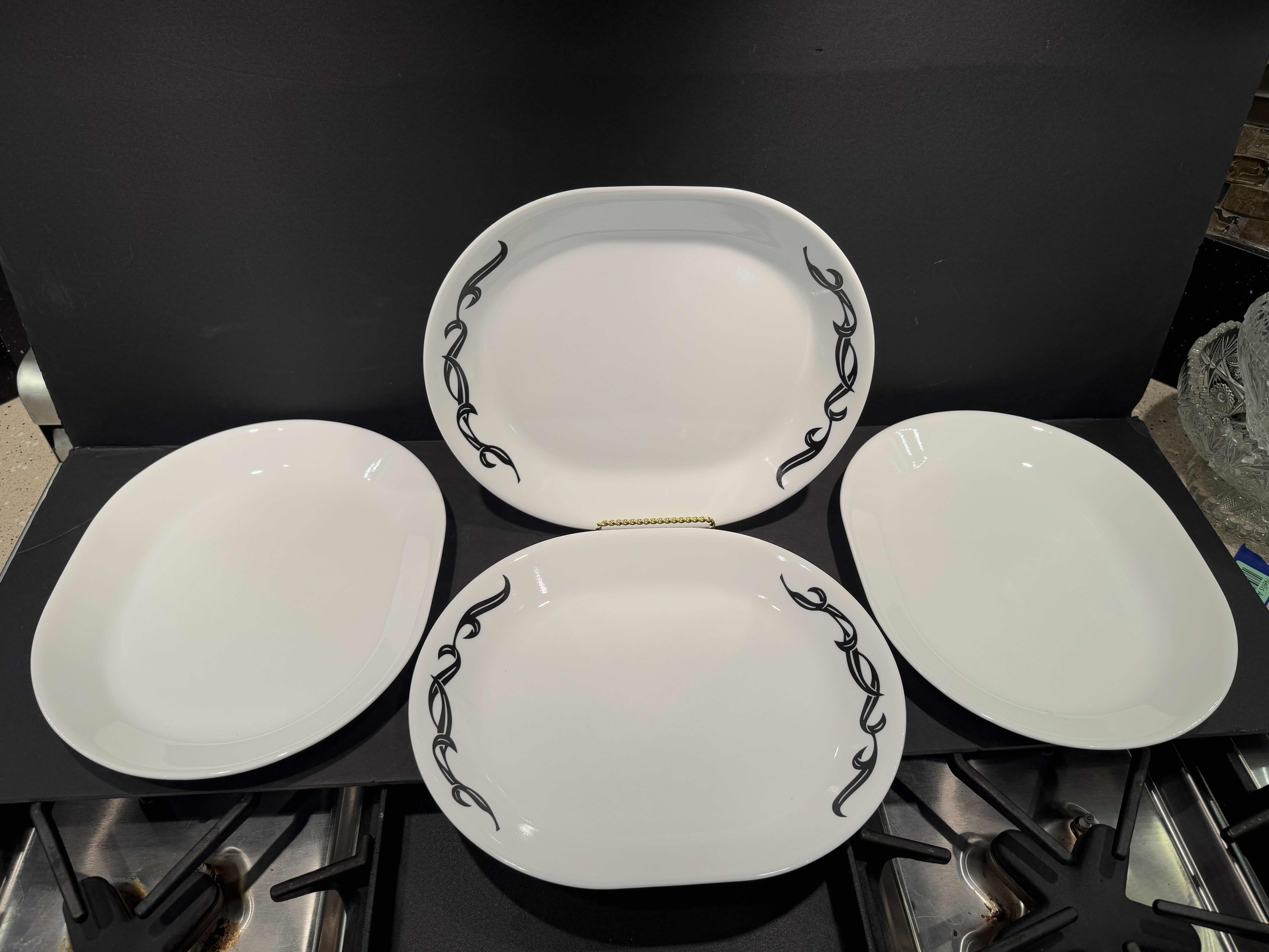 Photo 1 of 4- 12” PLATTER VINTAGE CORELLE LYRICS BLACK & WHITE DINNERWARE