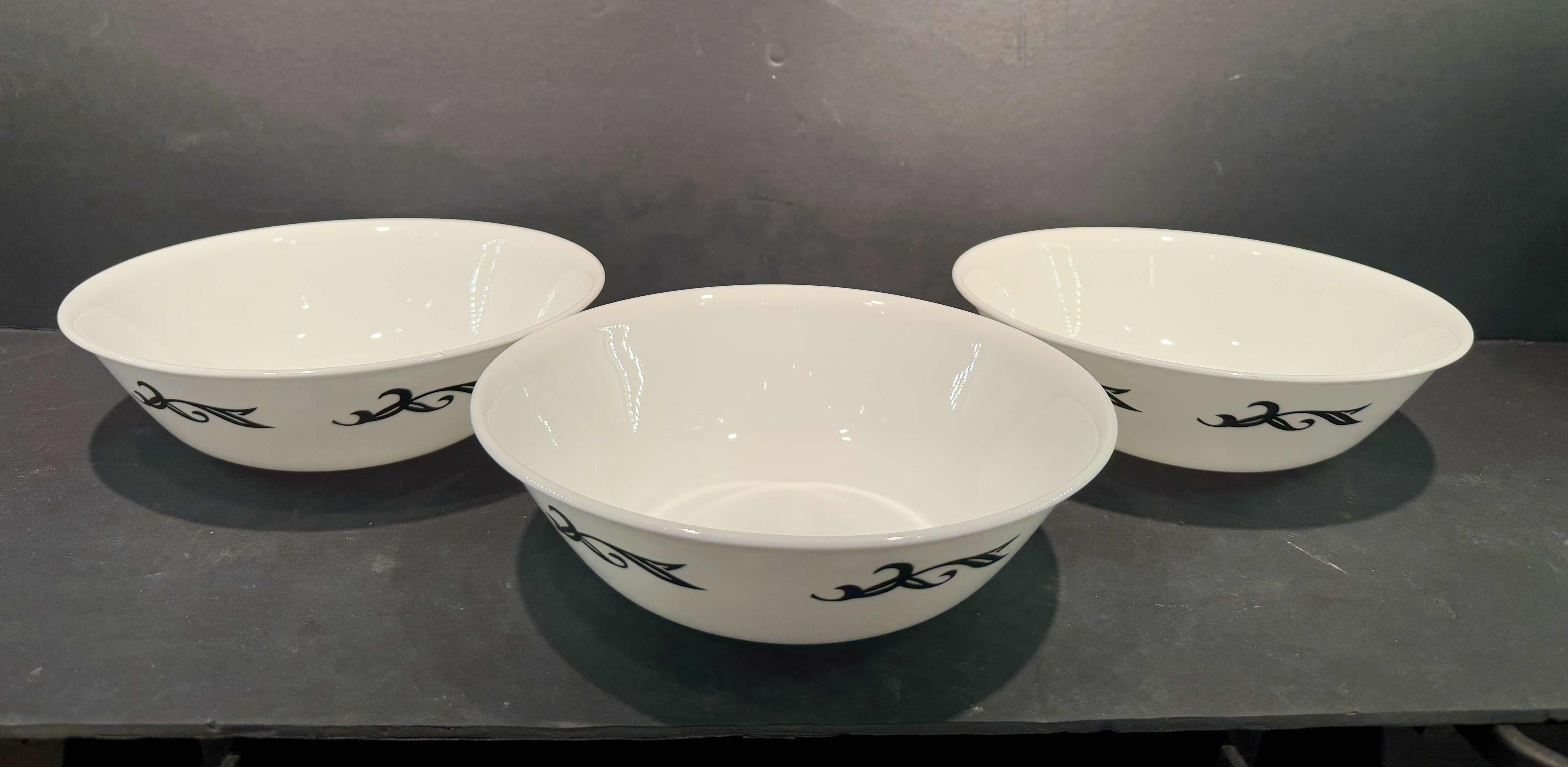 Photo 1 of 3- 9” SERVING BOWLS VINTAGE CORELLE LYRICS BLACK AND WHITE DINNERWARE