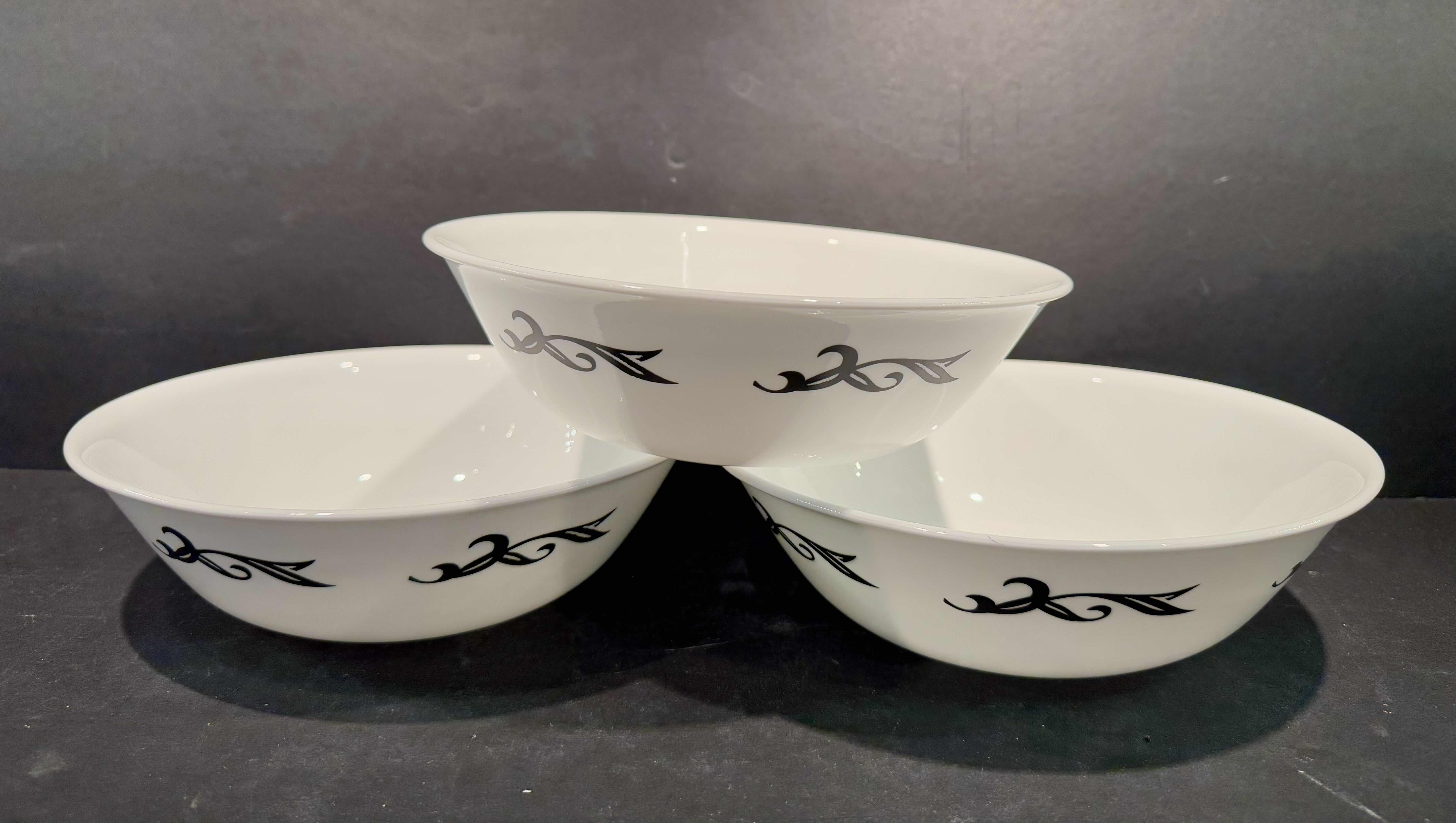 Photo 2 of 3- 9” SERVING BOWLS VINTAGE CORELLE LYRICS BLACK AND WHITE DINNERWARE