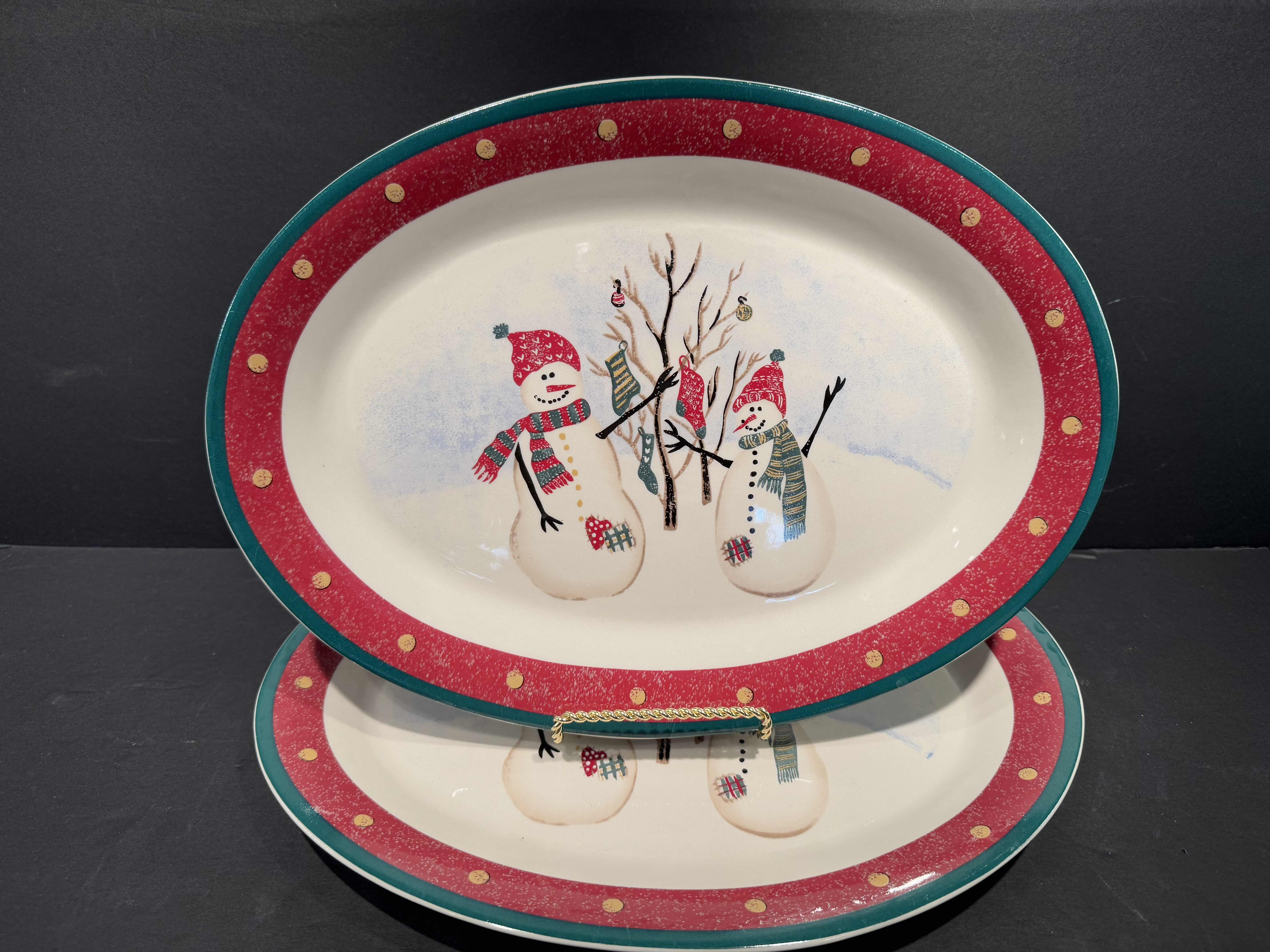 Photo 1 of 2-14” ROYAL SEASONS STONEWARE PLATTERS