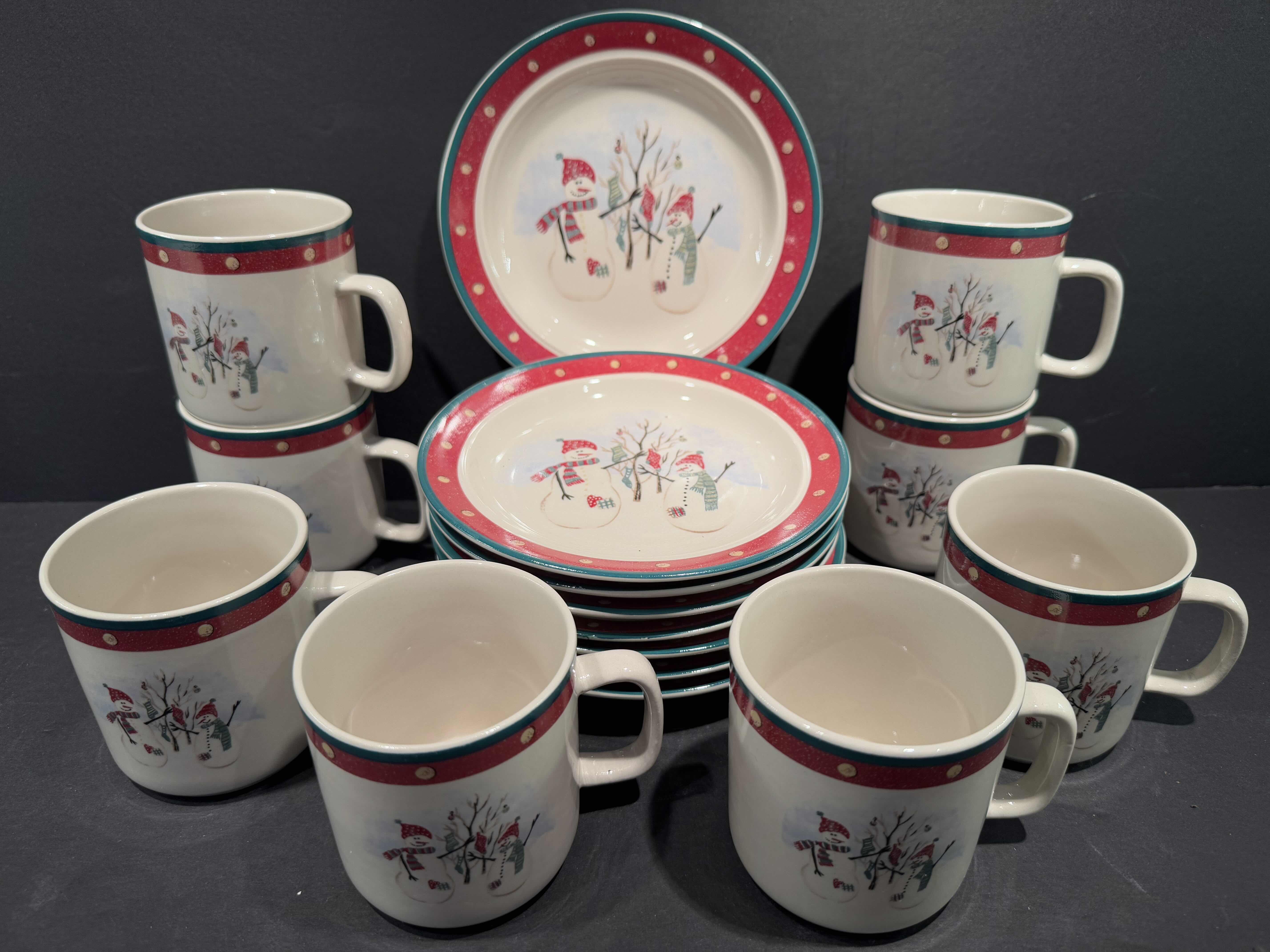 Photo 1 of 16 PIECES OF ROYAL SEASONS STONEWARE, 8 CUPS & 8 SAUCERS