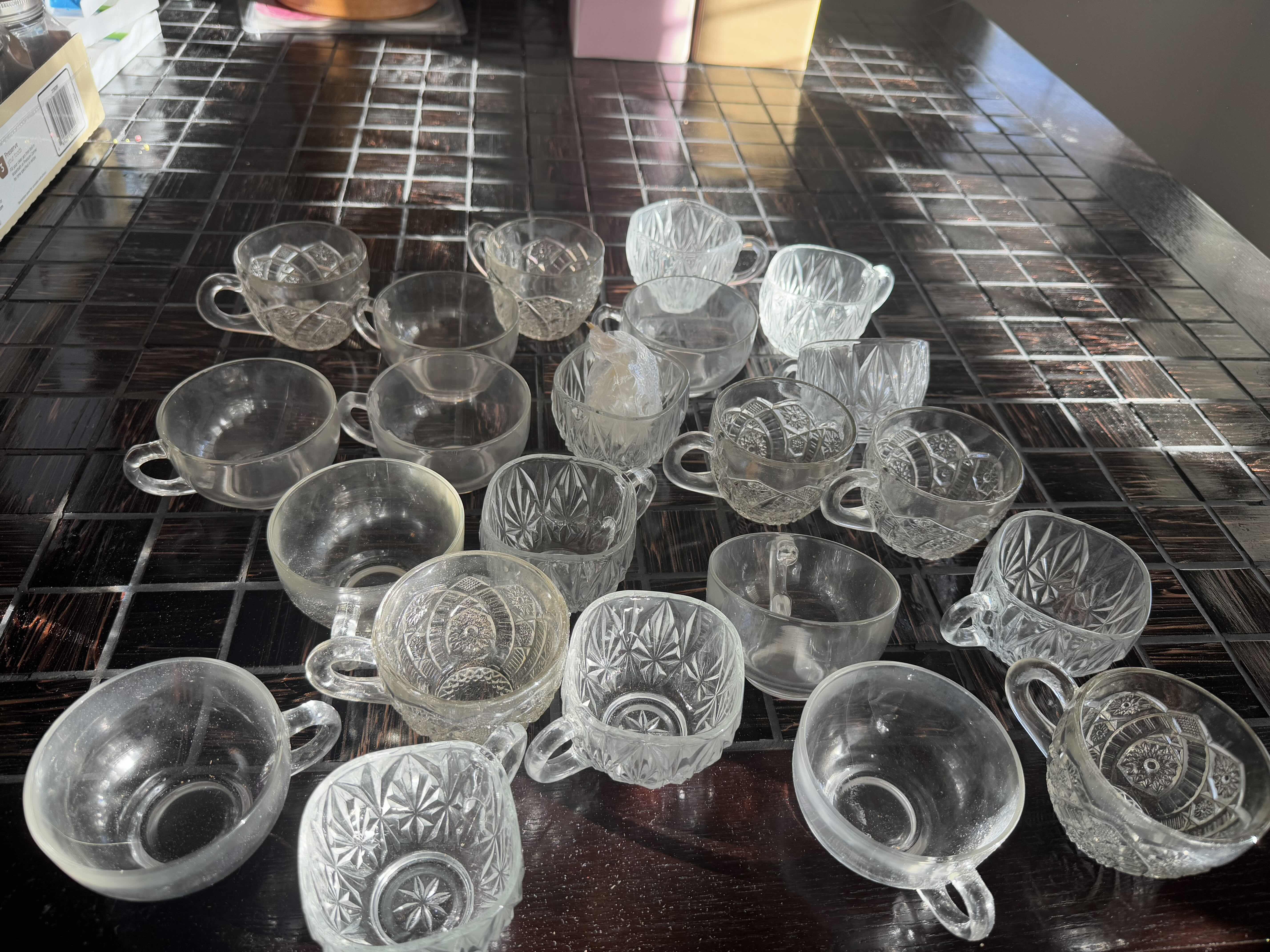 Photo 1 of 22 ASSORTED DESIGN GLASS PUNCH CUPS