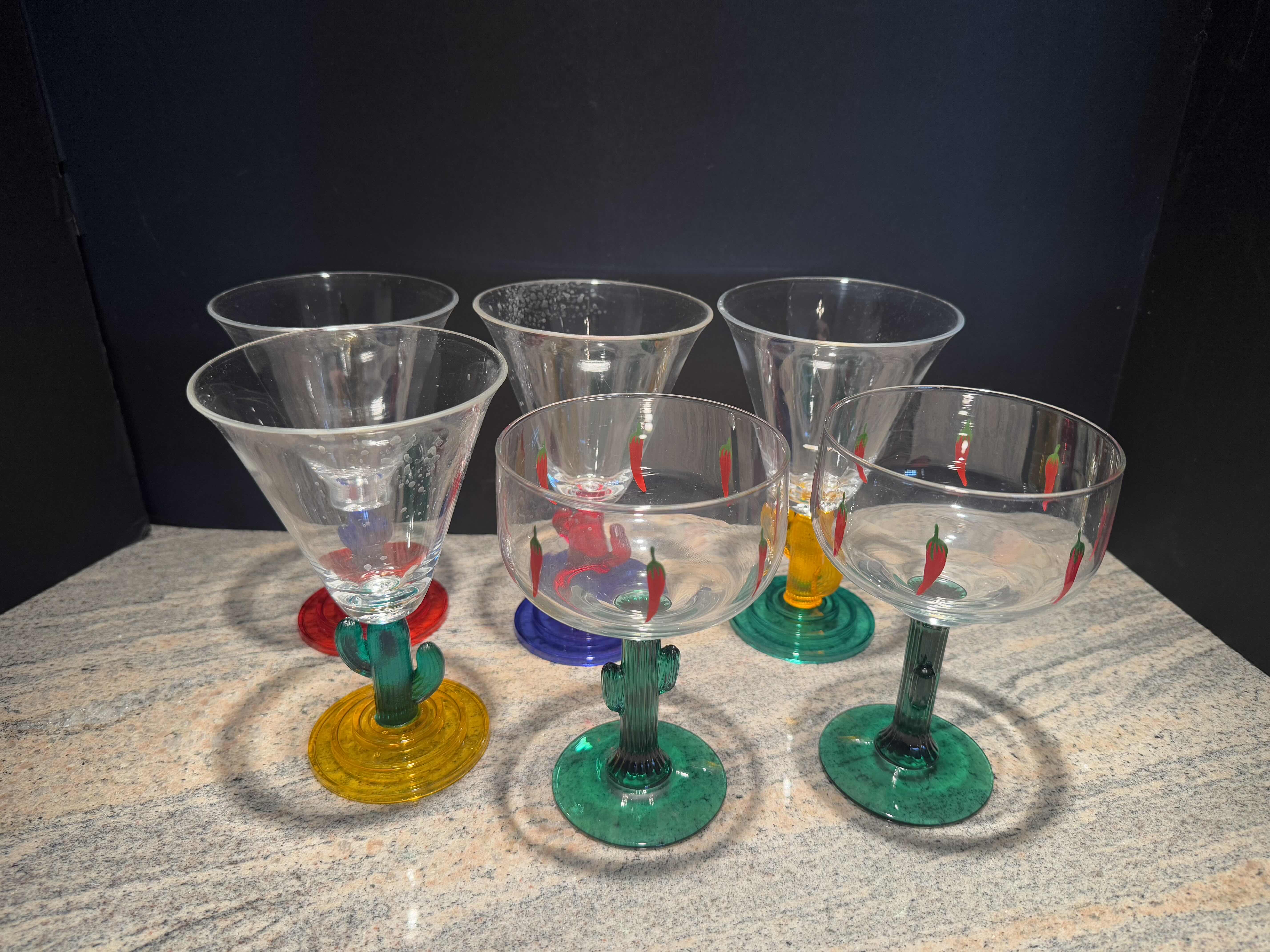 Photo 1 of 6- BAR GLASSES, 4 PLASTIC AND 2 GLASS