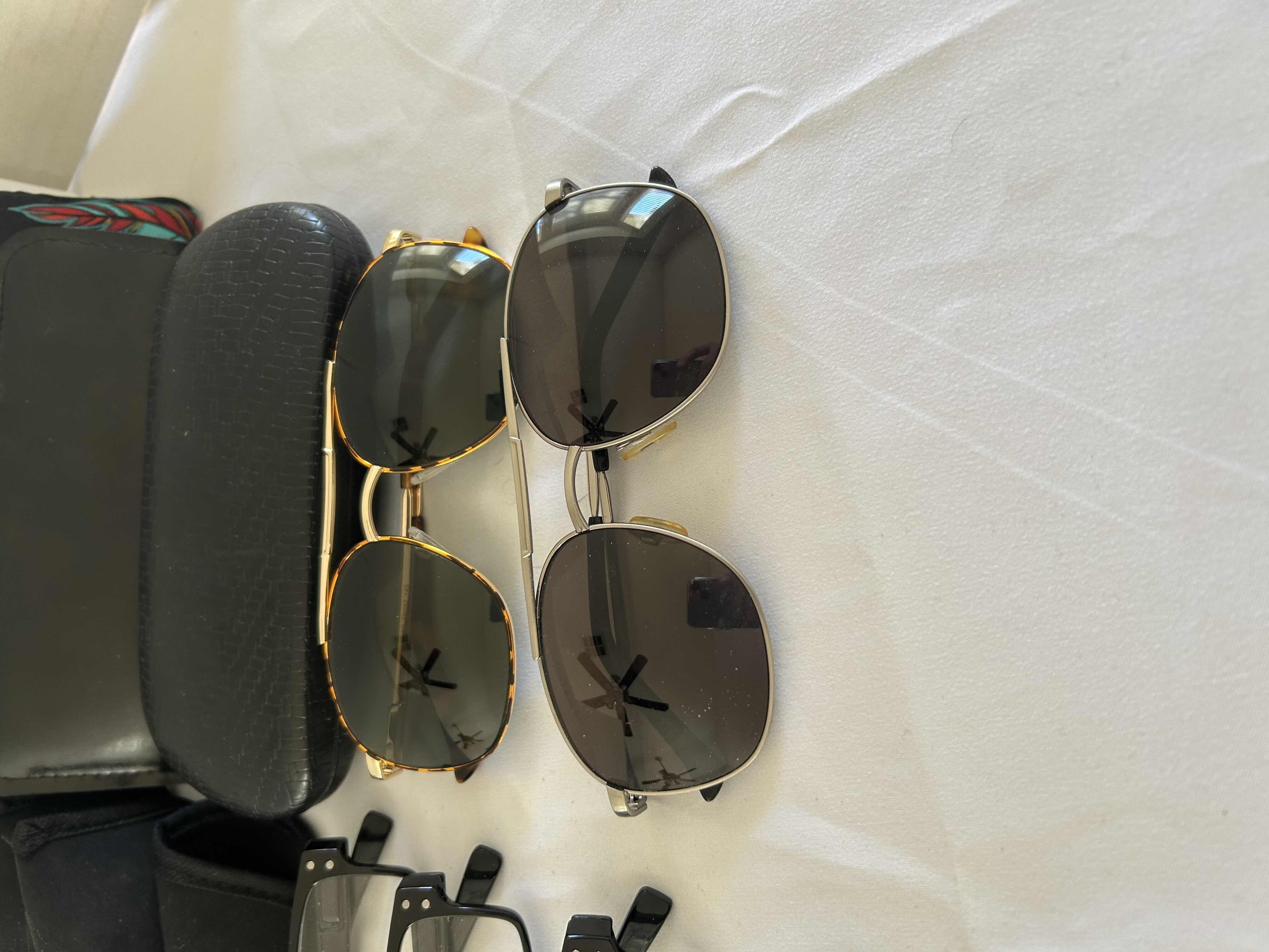 Photo 1 of 9-READING GLASSES AND SUNGLASSES VARIOUS FRAMES AND SHAPES. SOME WITH CASES.